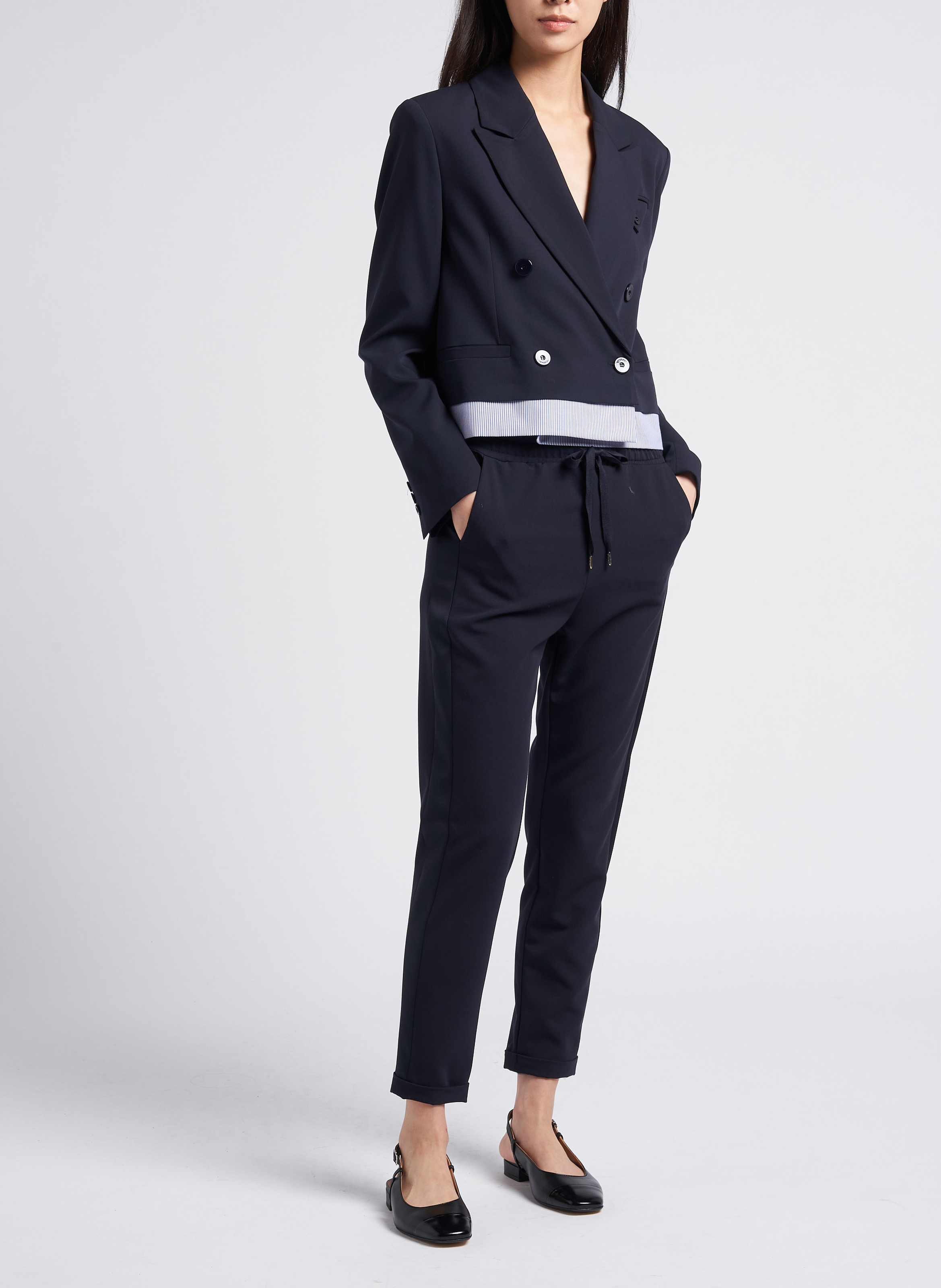 Slingback-Ballerinas aus Leder MELLOW YELLOW Schwarz