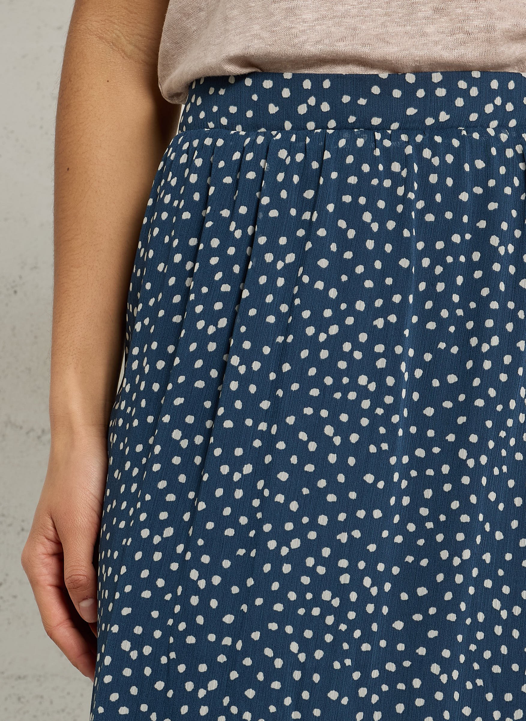 Jupe midi évasée à pois SUD EXPRESS Bleu