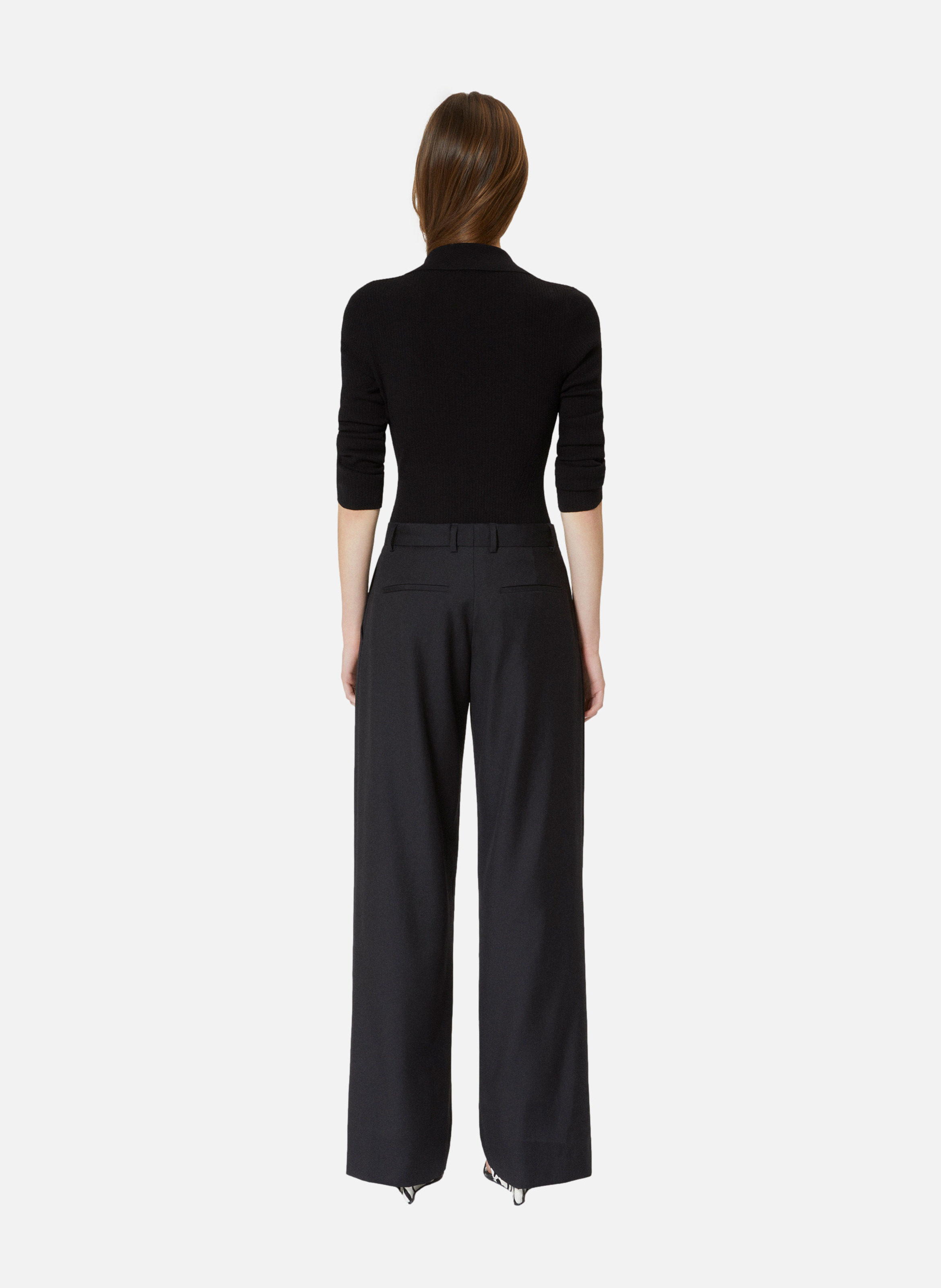 Wide-leg wool suit pants THE KOOPLES Black