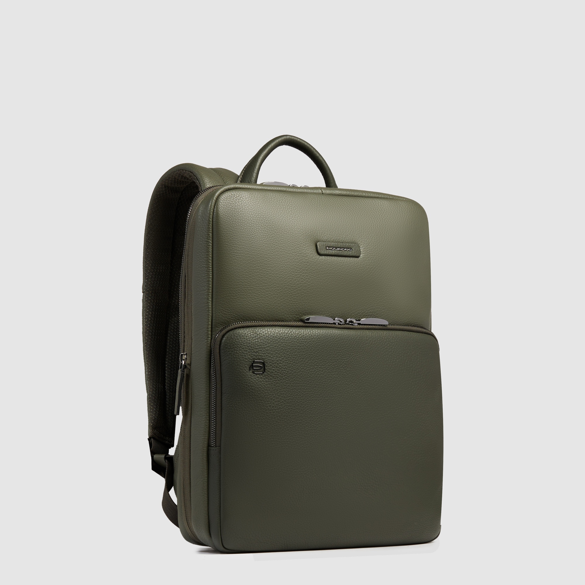 Backpack for laptop and iPad® with anti-theft cable, shock-proof and RFID fraud protection. Green