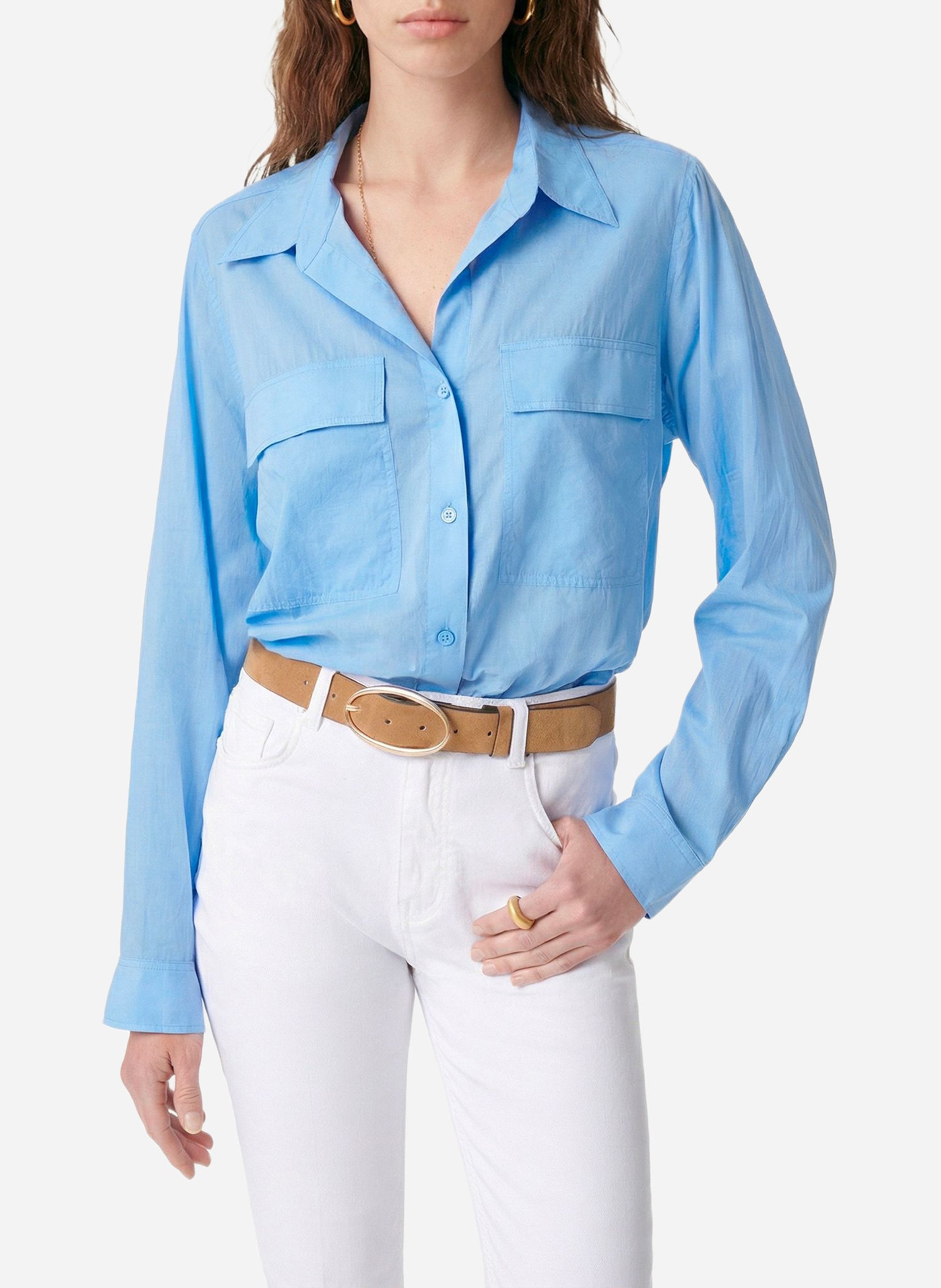 Chemise droite en coton VANESSA BRUNO Bleu