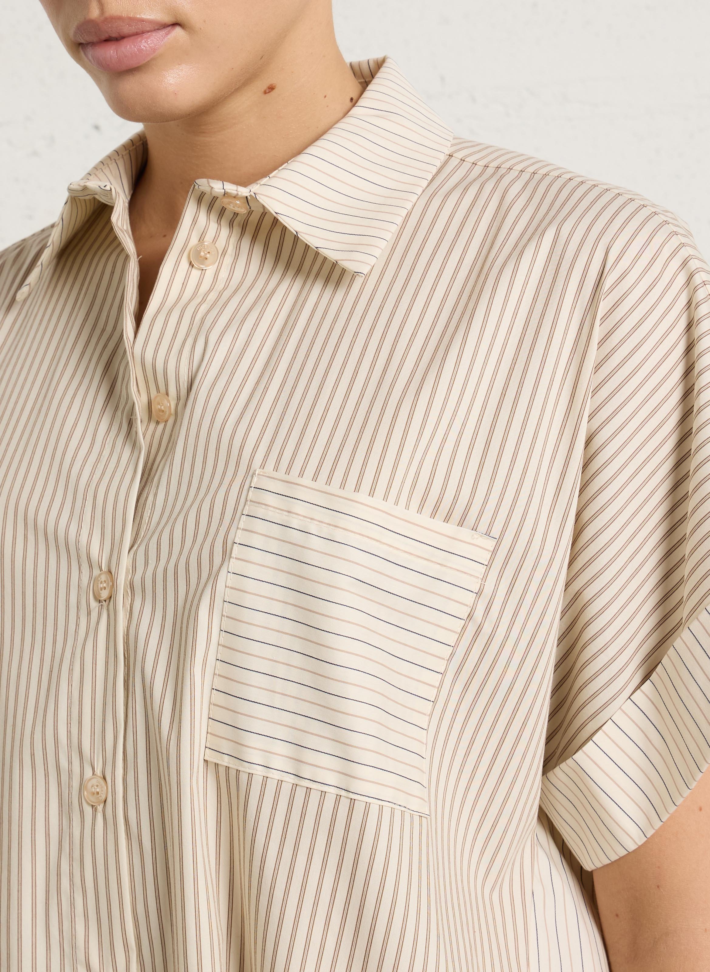 Getailleerd overhemd van gemengd katoen IMPERIAL Beige