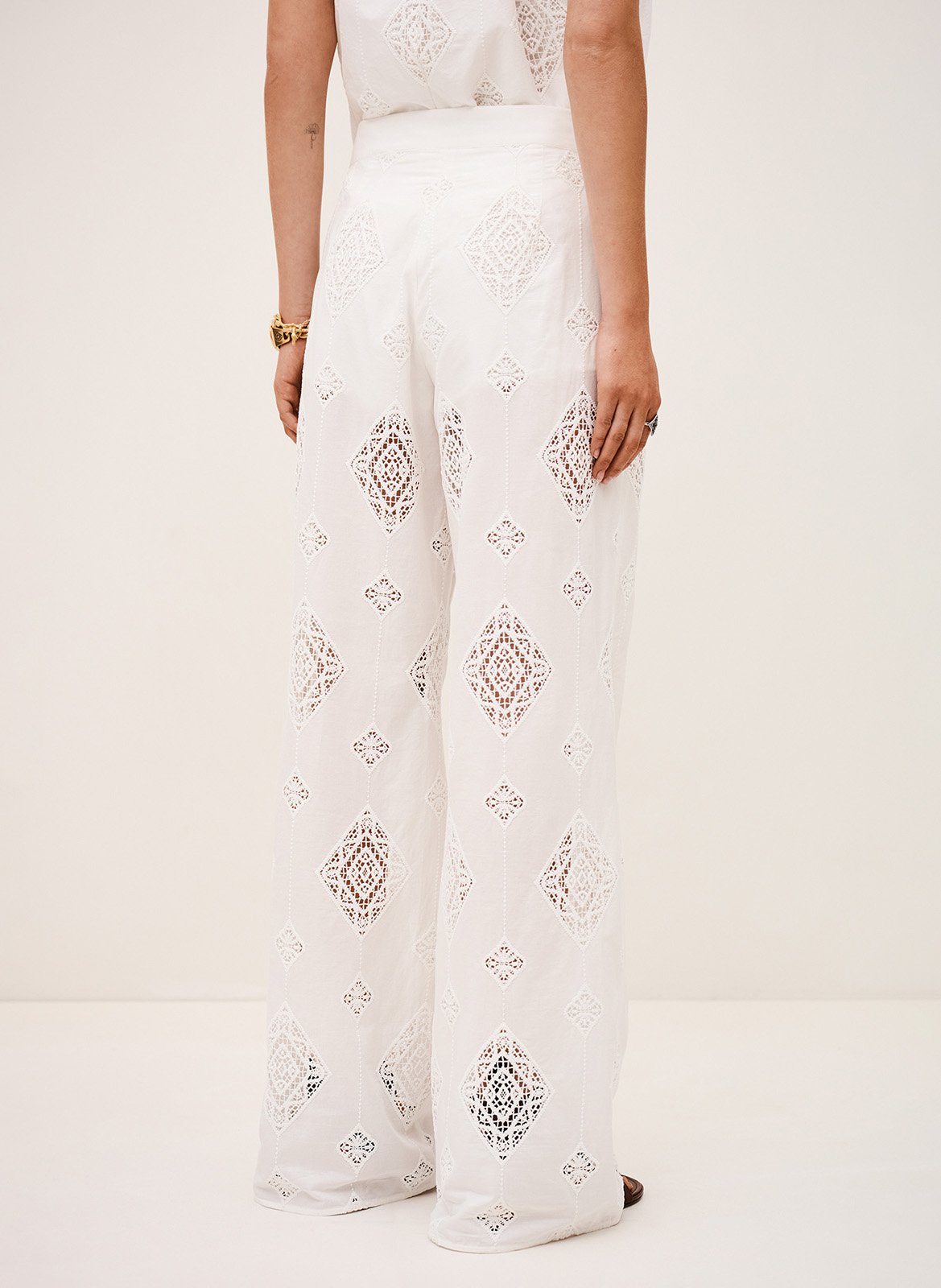 Pantalon droit en coton mélangé BA&SH Beige