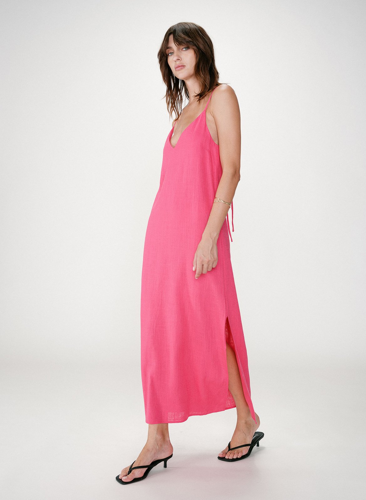 Lange jurk met V-hals GRACE ET MILA Roze