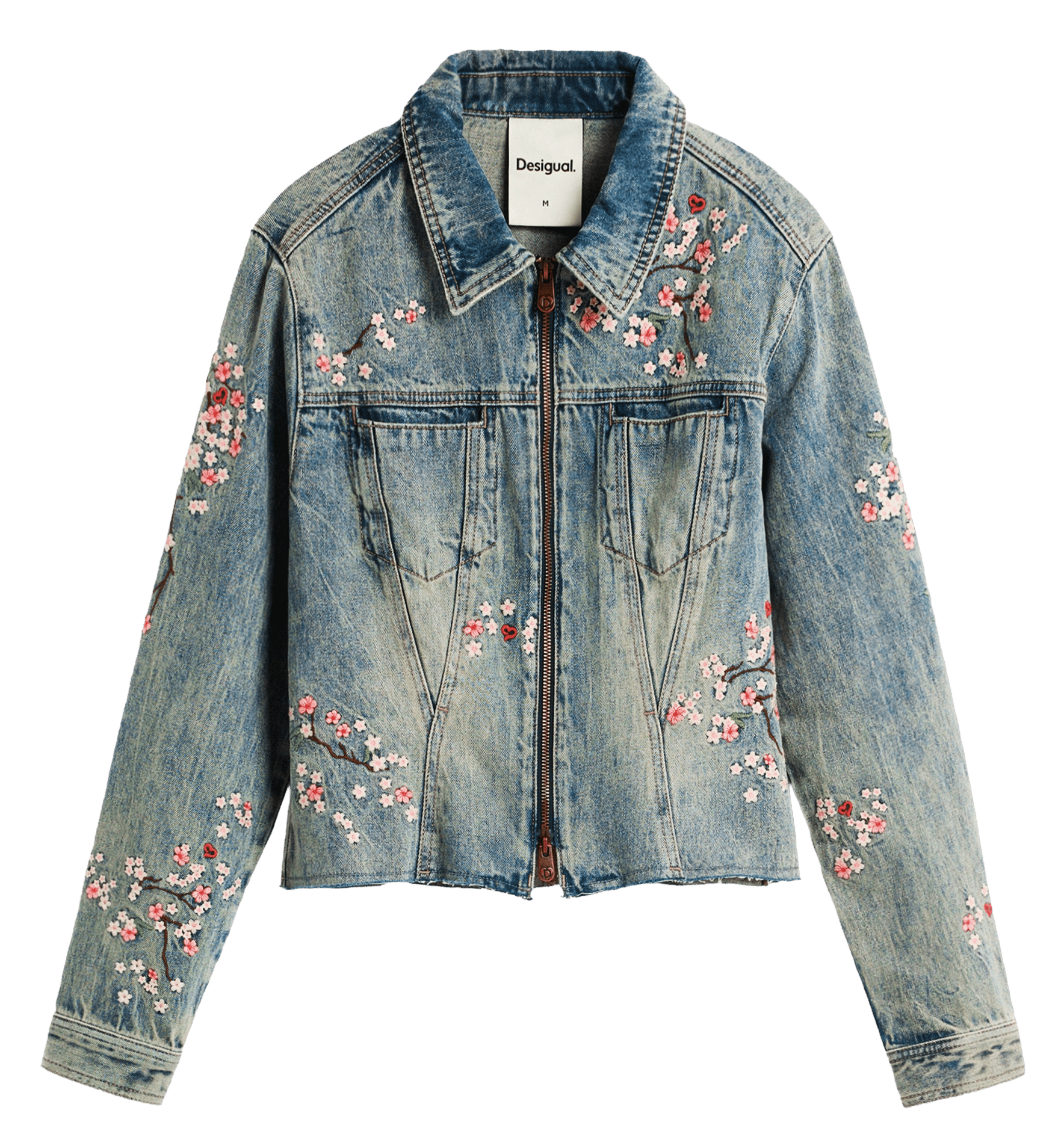 Klassieke katoenen denim jack met kraag DESIGUAL Blauw