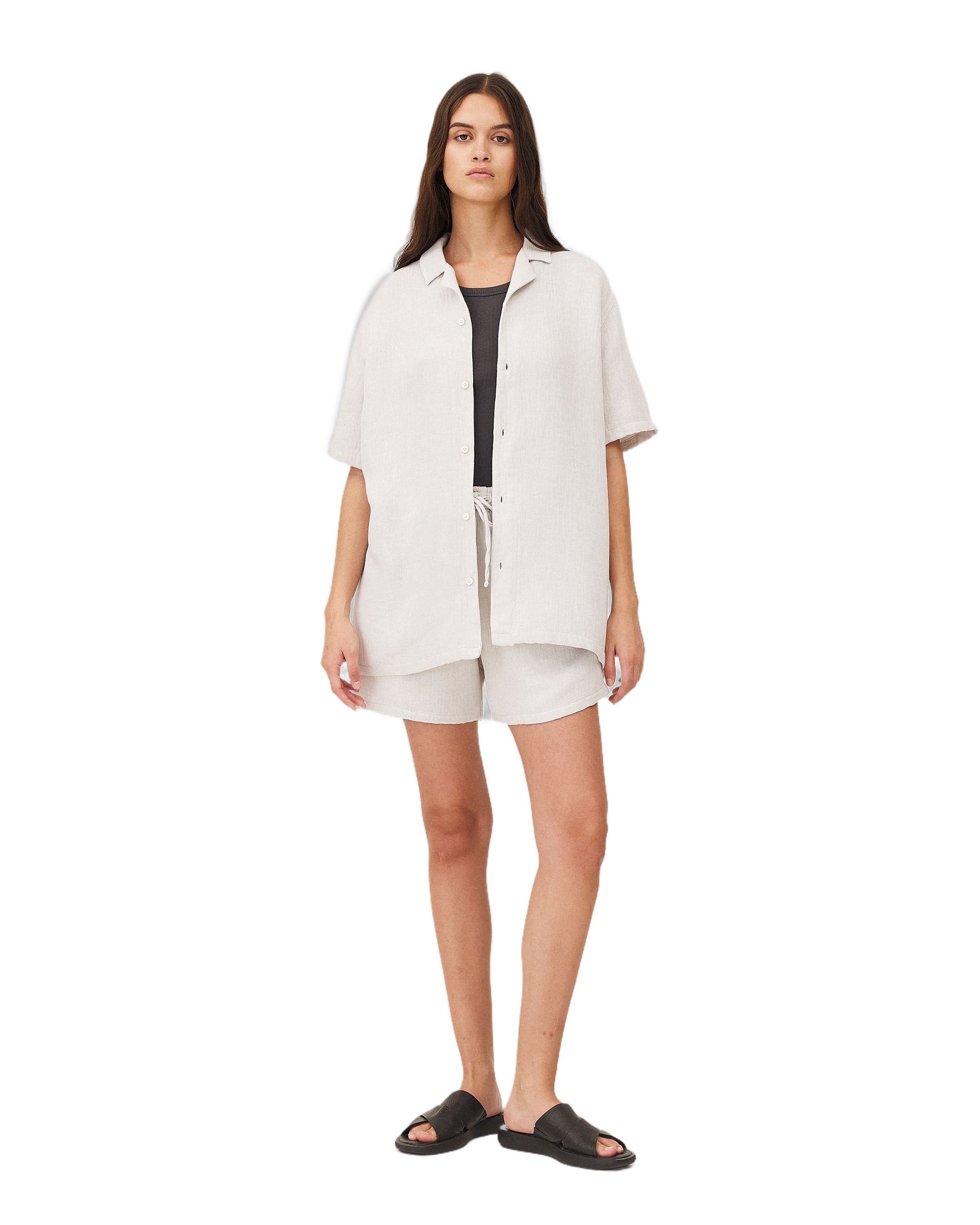 Elasticized shorts MALIBU LIGHT GREY Noyoco Grey