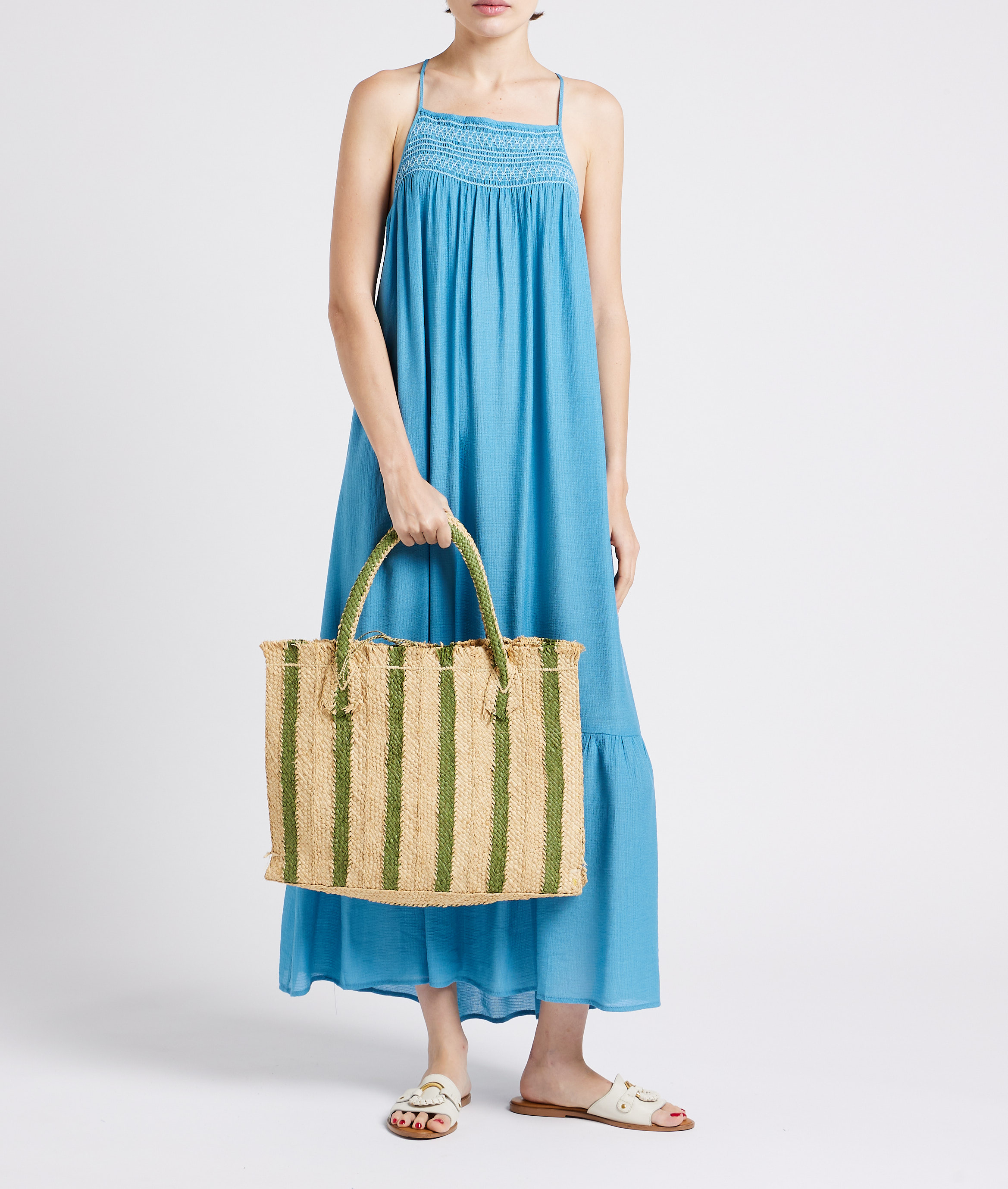 Panier en tresse de raphia  SANS ARCIDET Vert