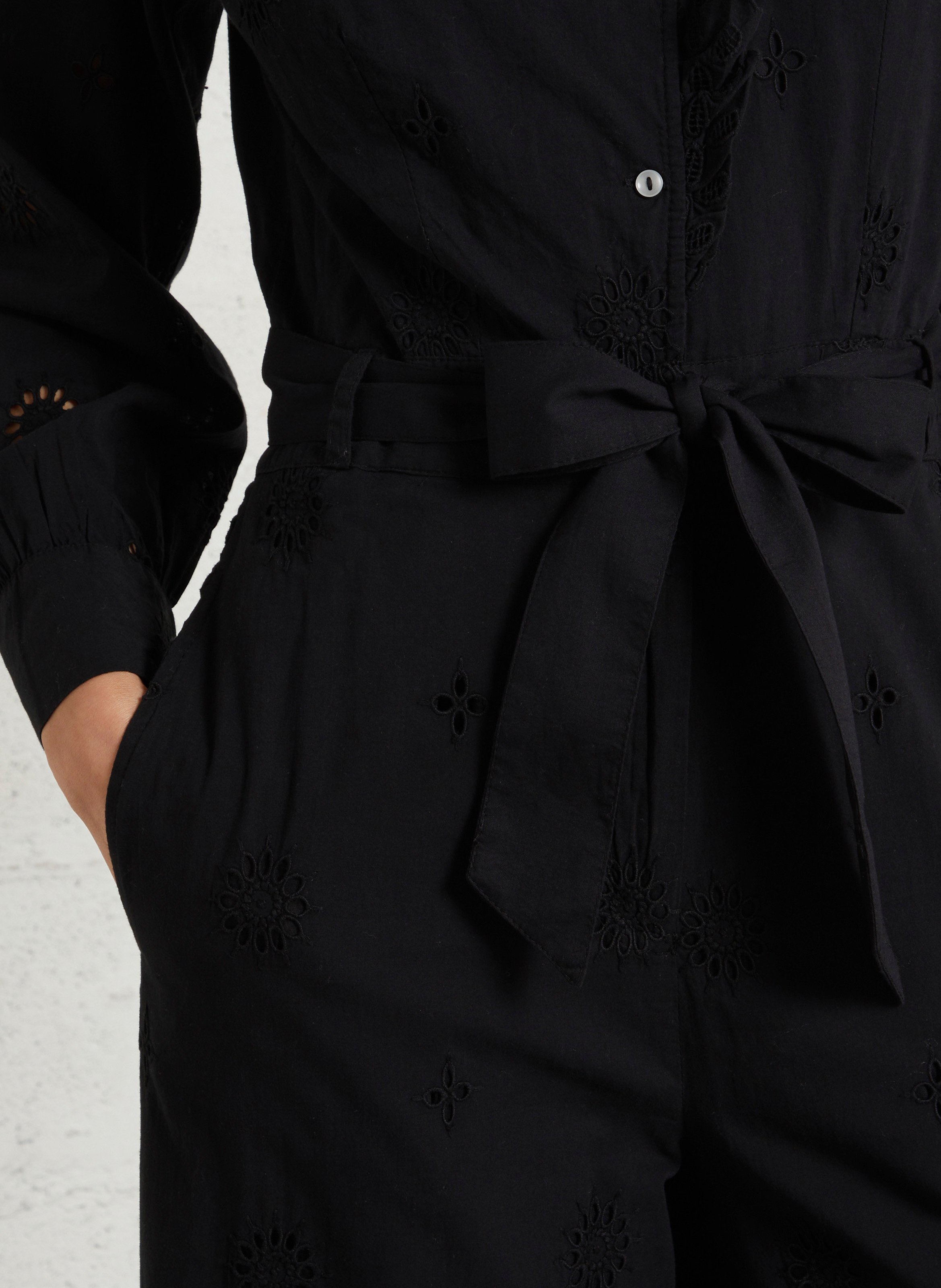 Overall met ronde hals van biologisch katoen LOUISE MISHA Zwart