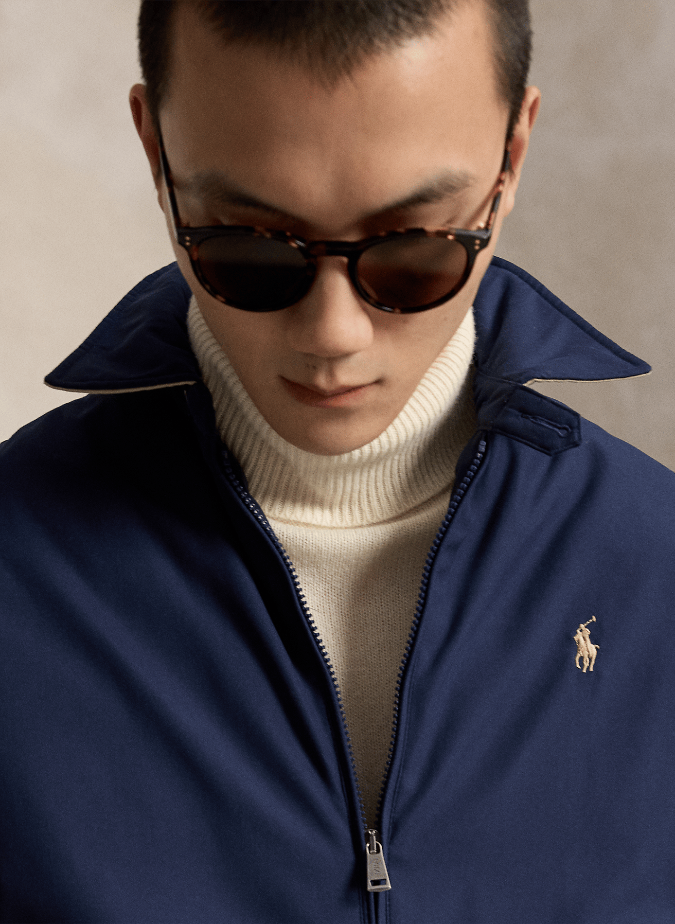 Gerade geschnittene Jacke mit klassischem Kragen POLO RALPH LAUREN Blau