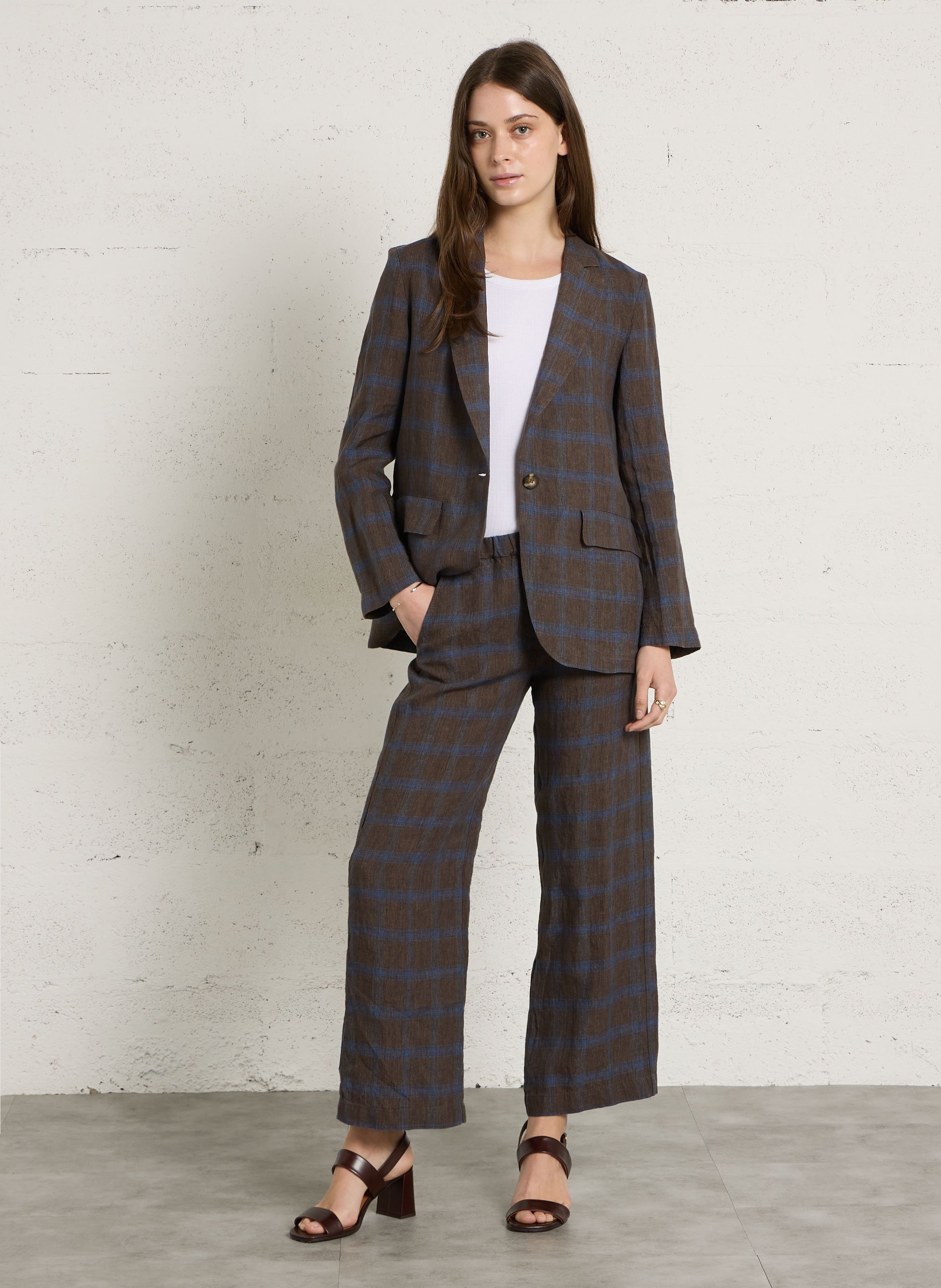 Straight-leg linen pants DIEGA Multicolored