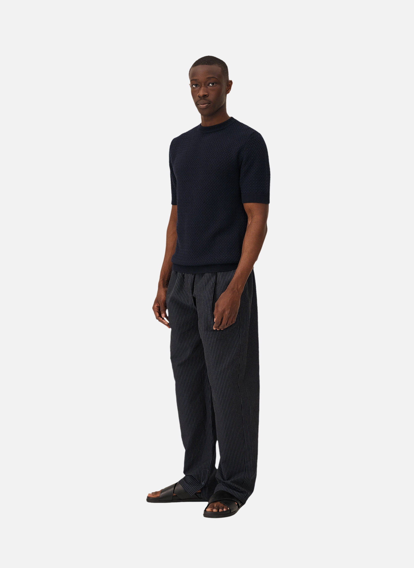 Short-sleeve knit MADERA NAVY Noyoco Blue