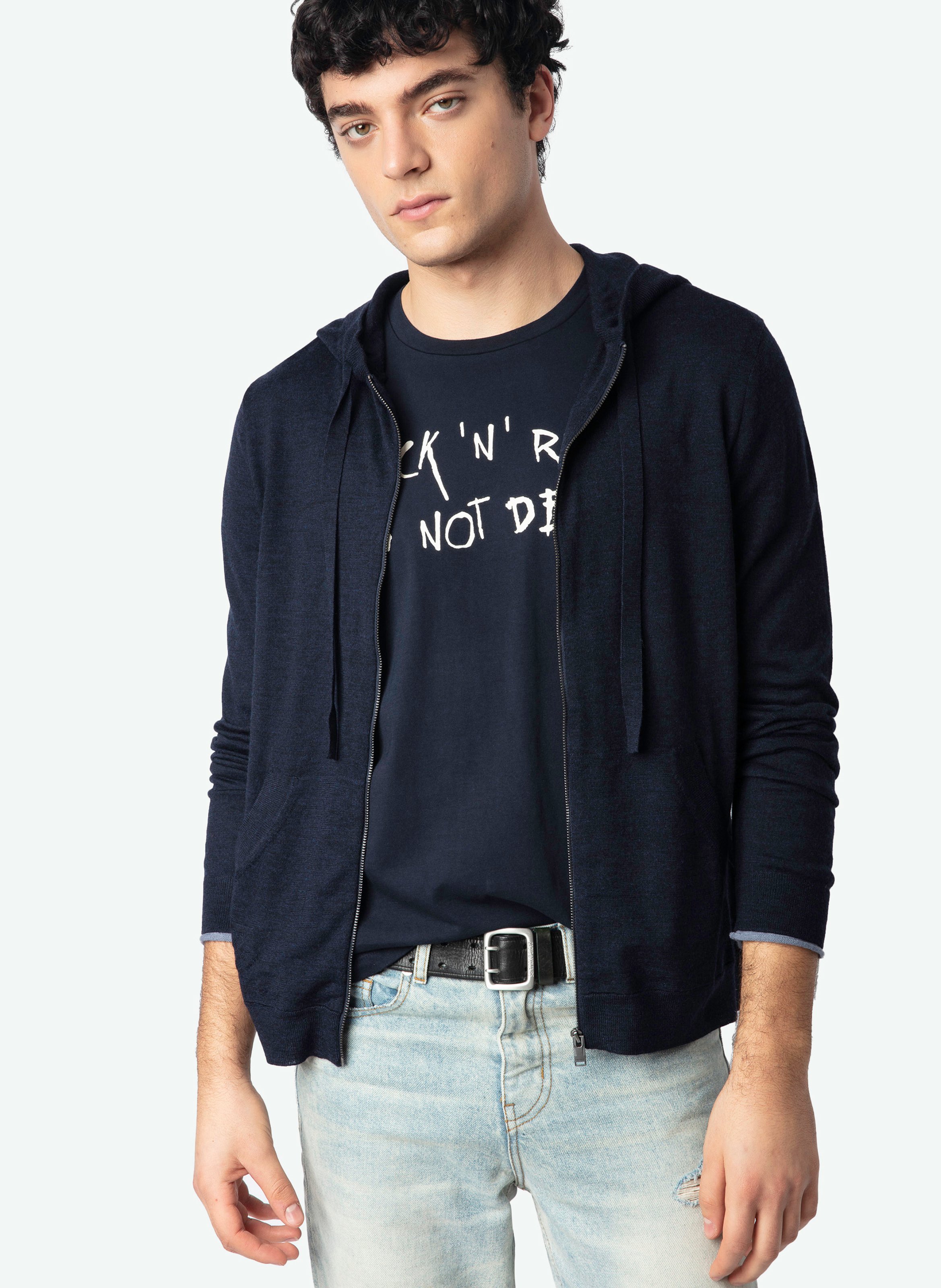 Zippered Merino Wool Hooded Vest ZADIG&VOLTAIRE Blue