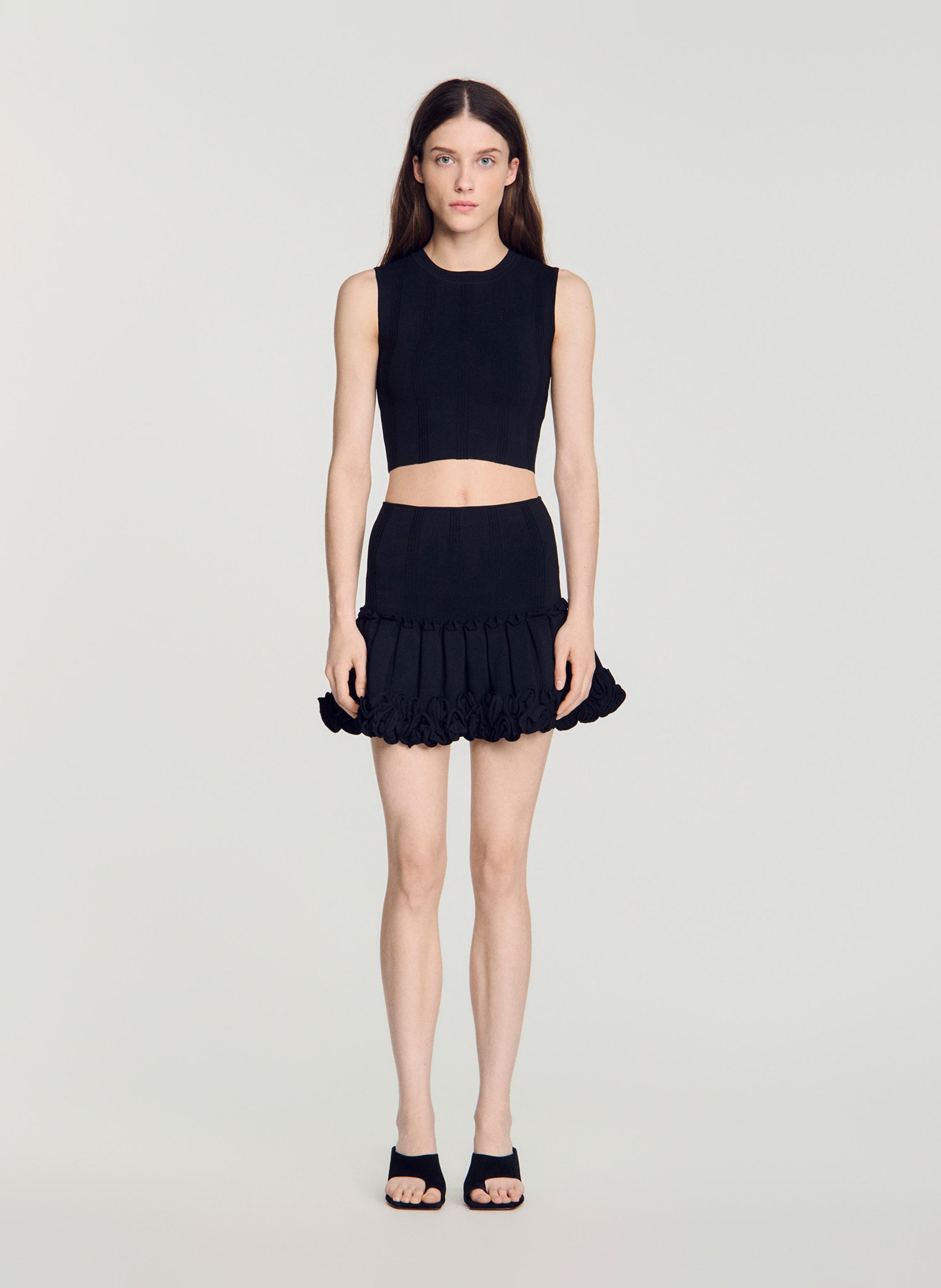 Pull court sans manches SANDRO Noir