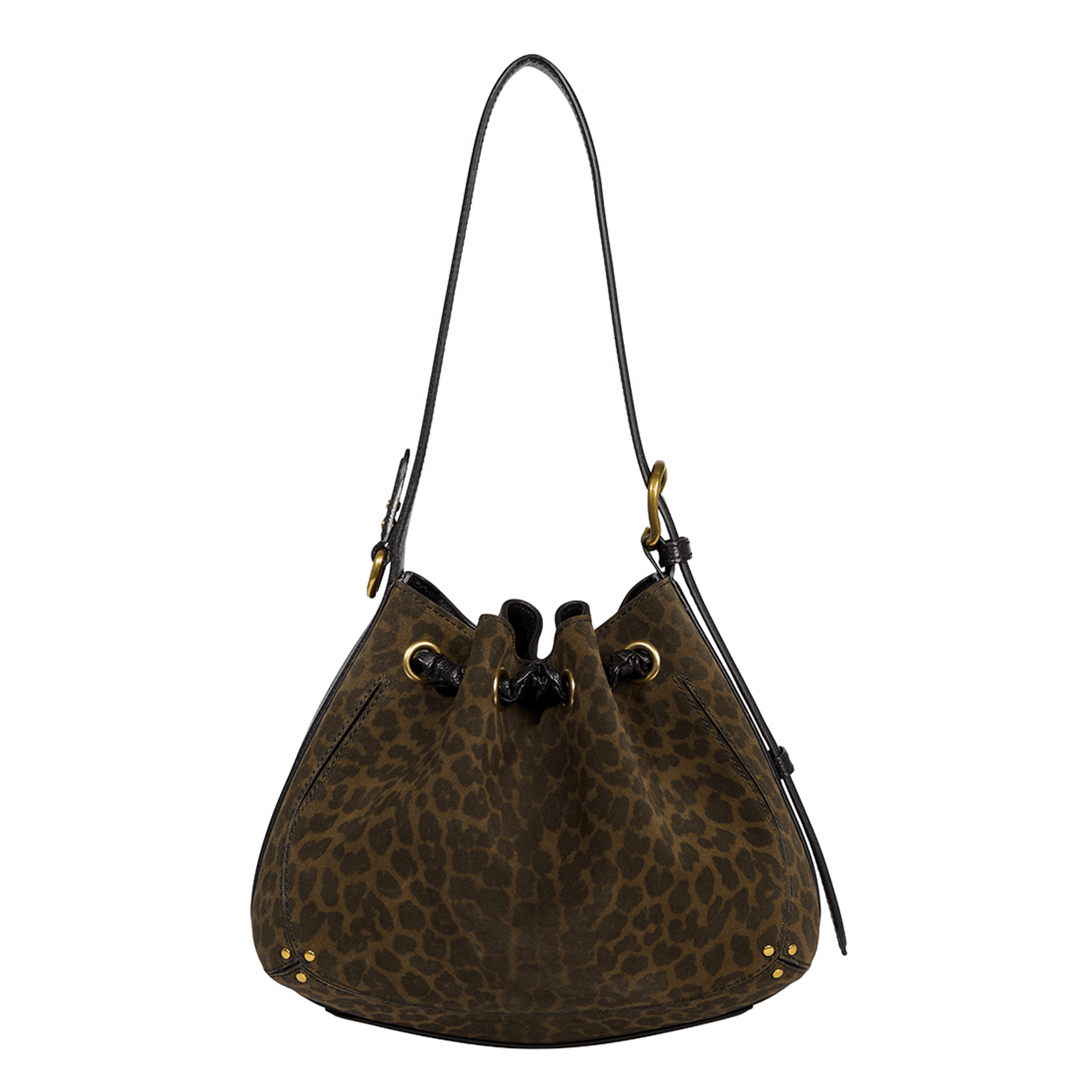 Strukturierte Ledereimer-Tasche JEROME DREYFUSS Khaki