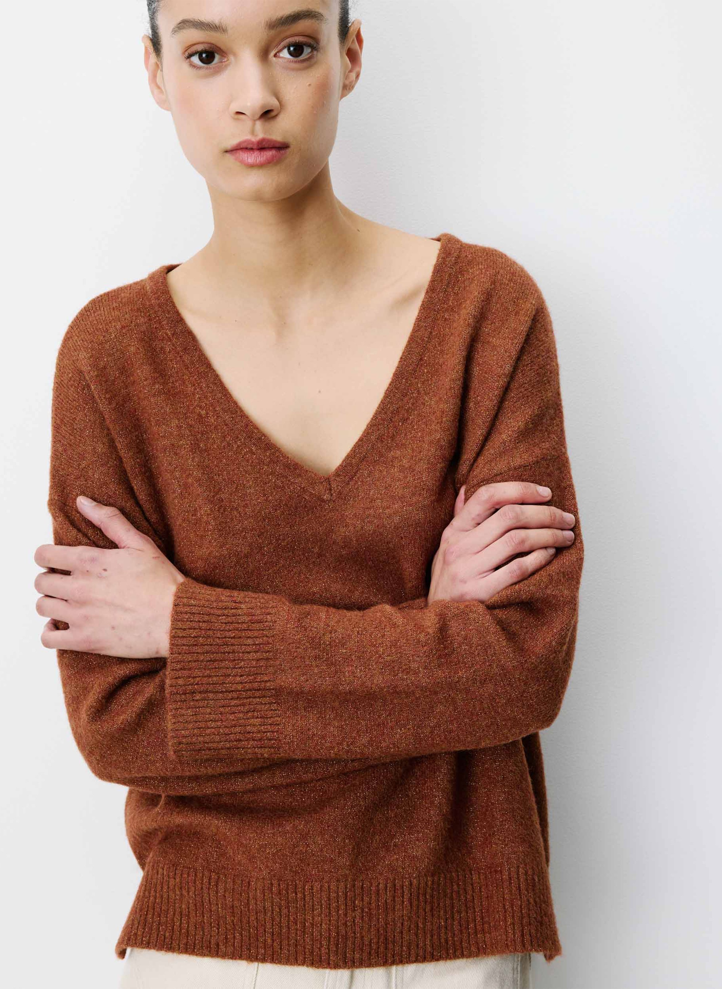 Oversized gebreide trui met V-hals GRACE ET MILA