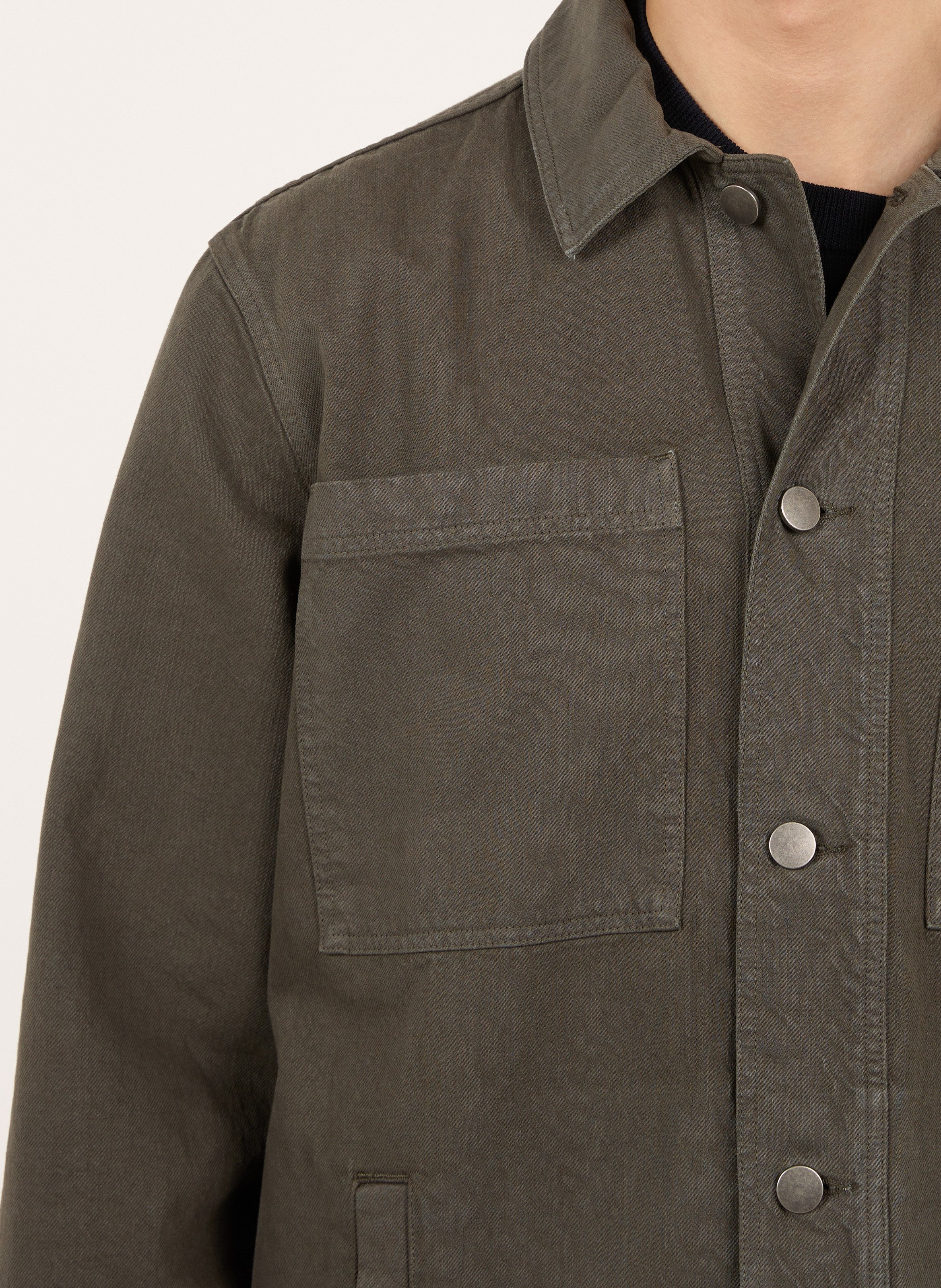 Oversize-Baumwolljacke mit klassischem Kragen SAISON 1865 Khaki