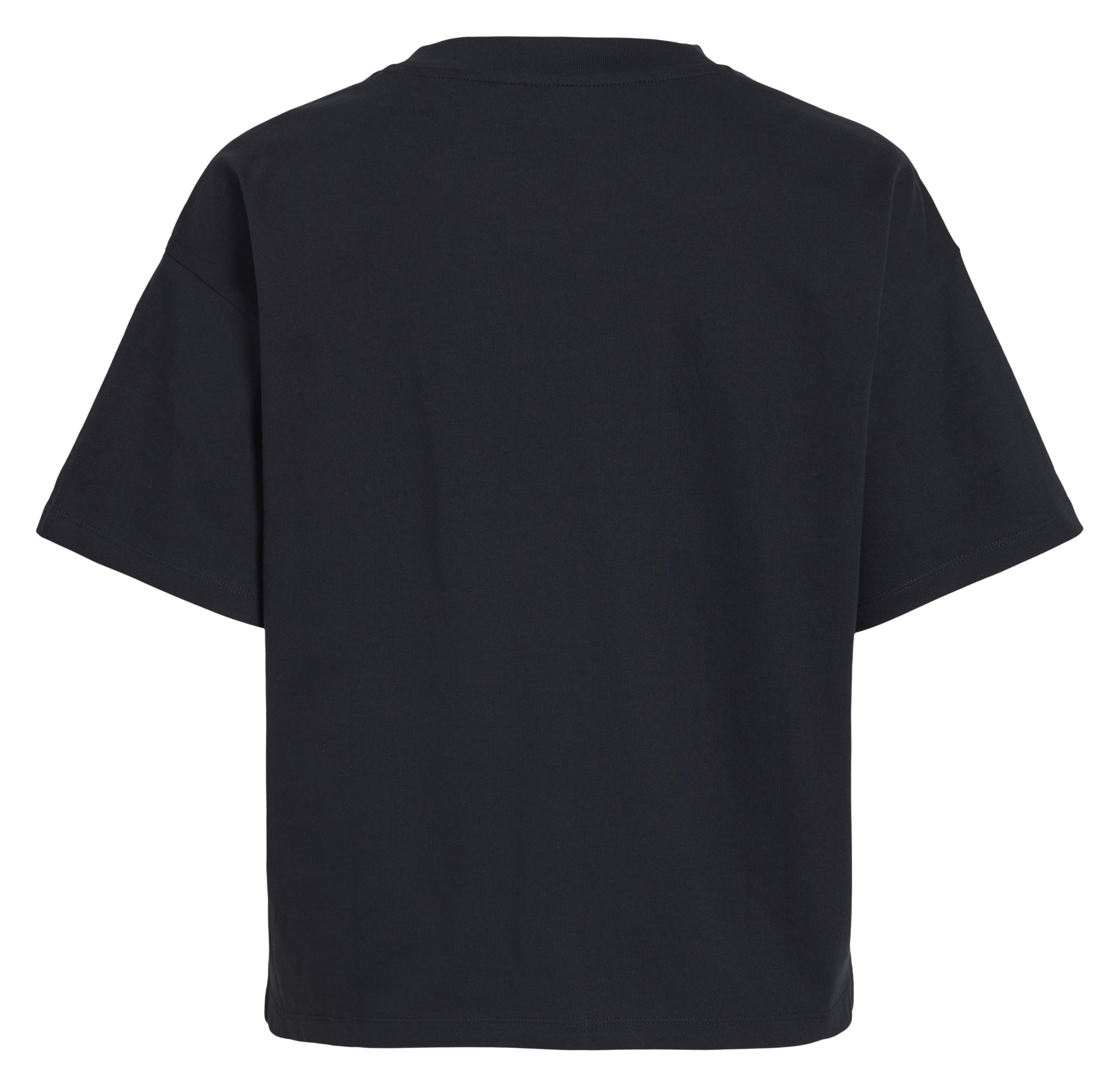 Gerade geschnittenes Rundhals-T-Shirt aus Bio-Baumwoll-Mix VILA Schwarz