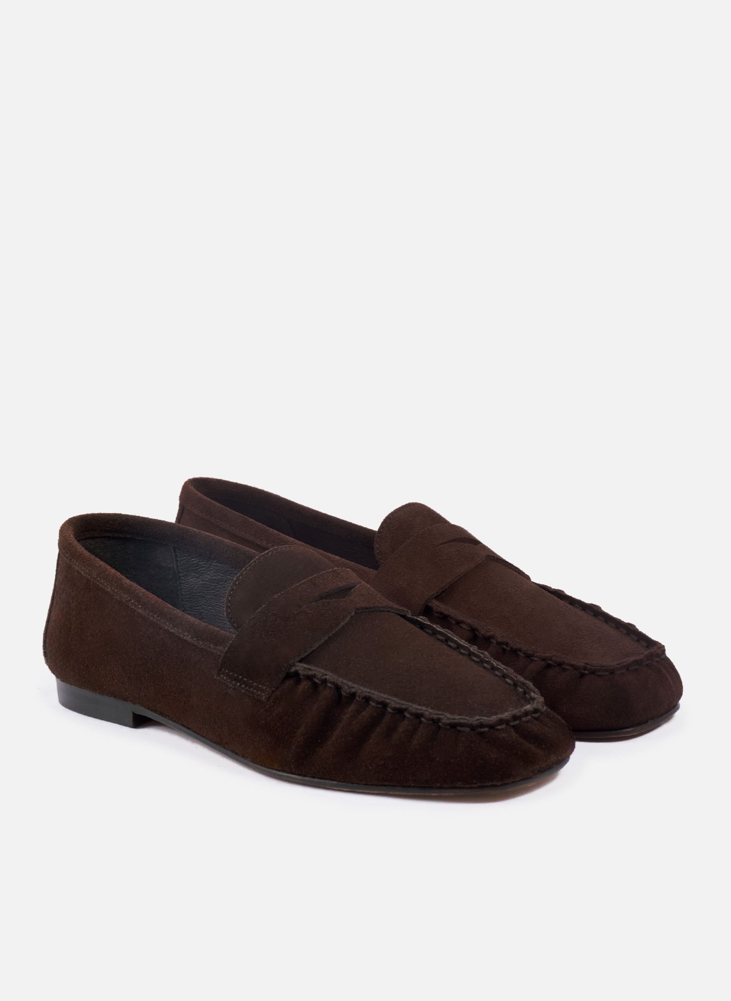 Mocassins plissés thaïs cuir daim JULES & JENN Marron