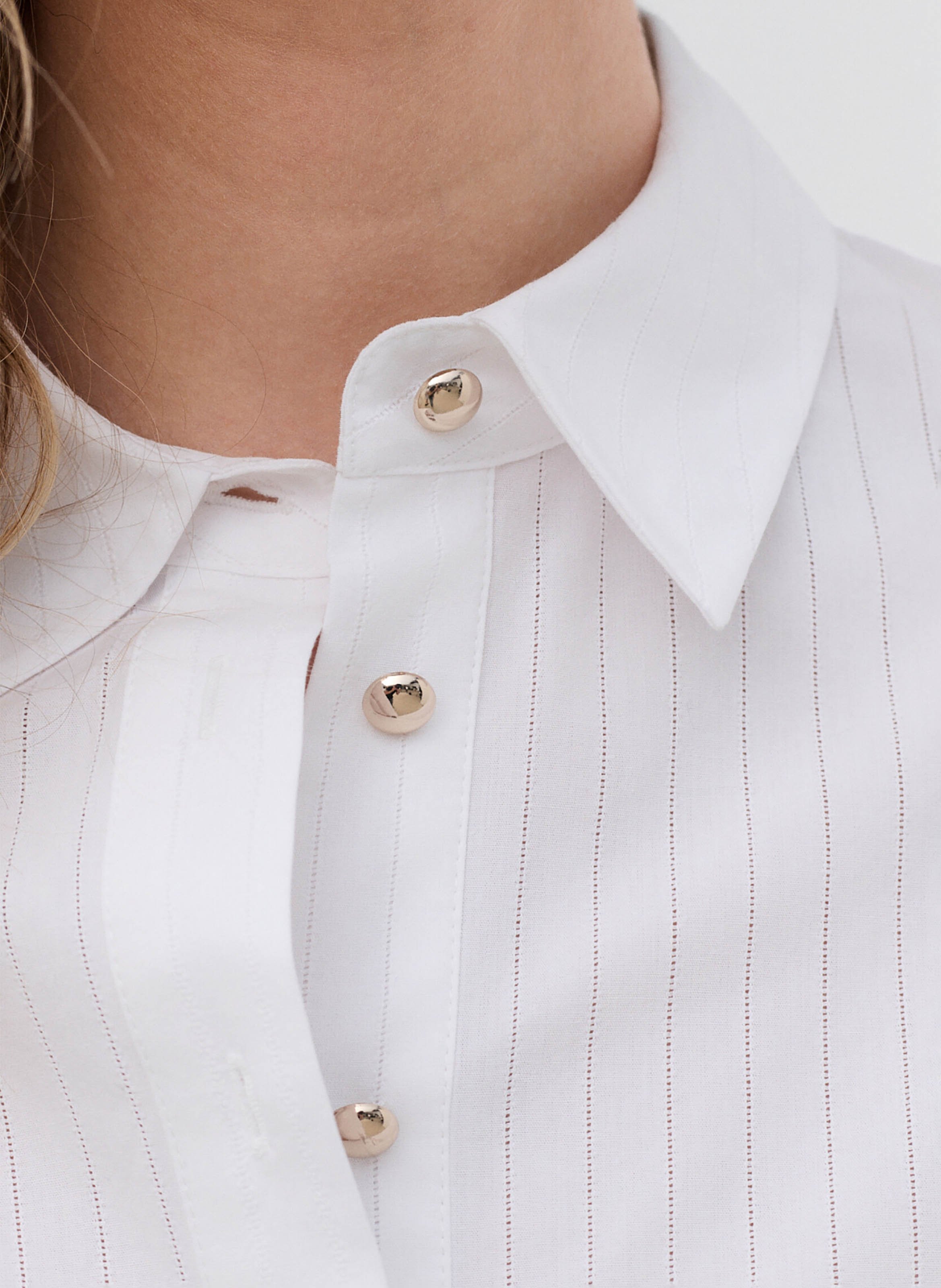 Straight cotton shirt CAROLL White