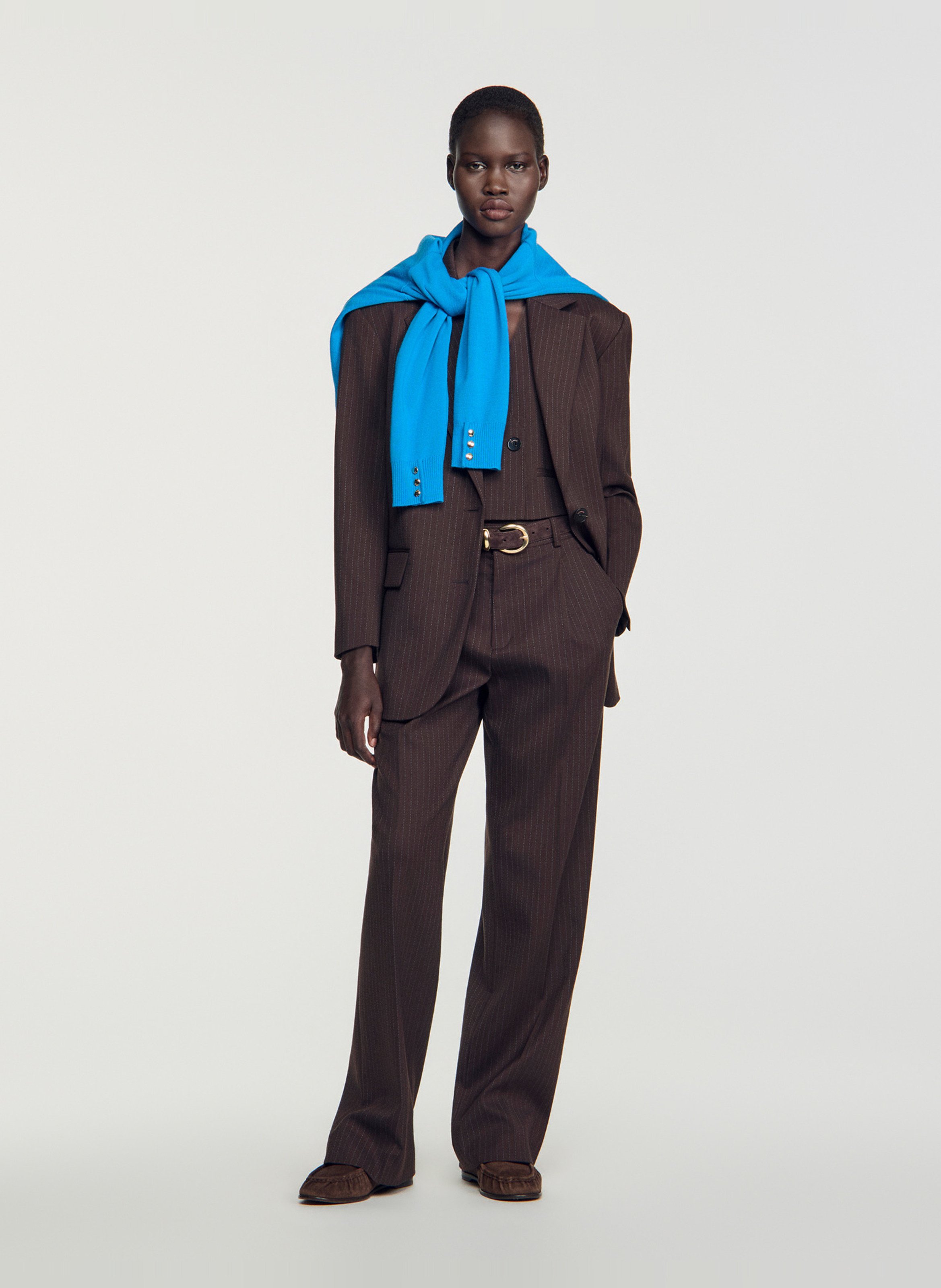 Veste de tailleur ajustée SANDRO Marron