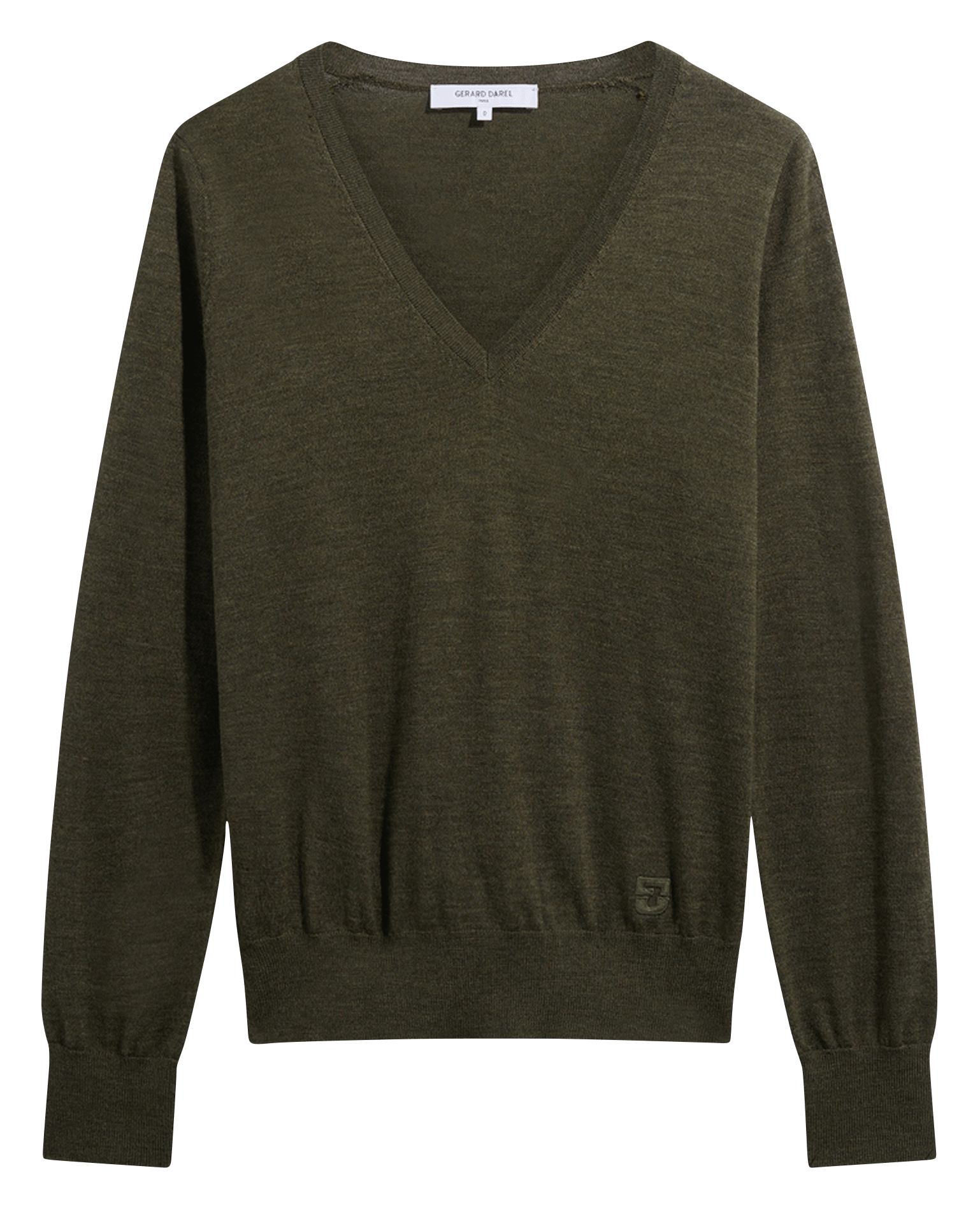 Gerade geschnittener Wollpullover mit V-Ausschnitt GERARD DAREL Grun