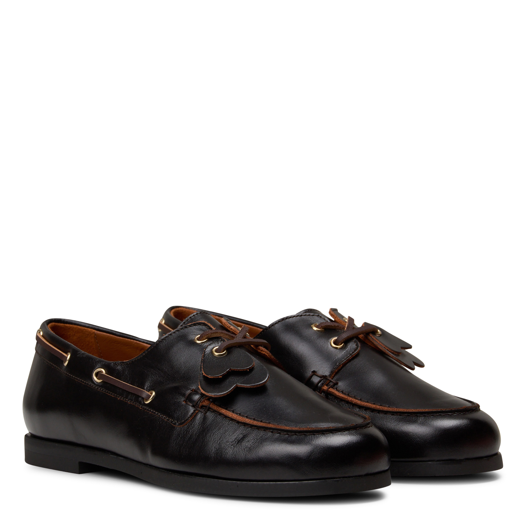 Mocassins à lacets en cuir de vachette MAISON TOUFET Marron