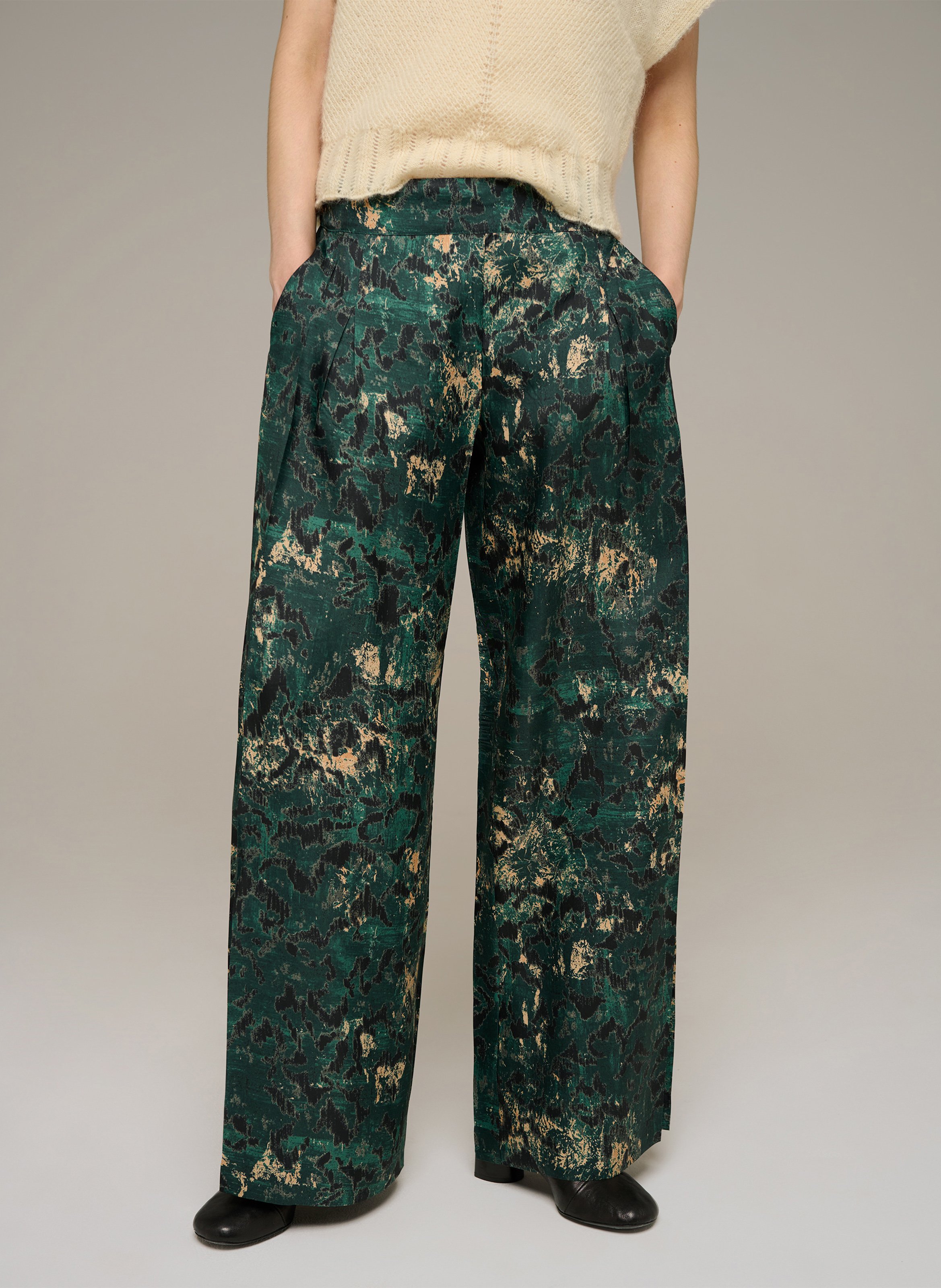Pantalon large imprimé COTELAC Vert