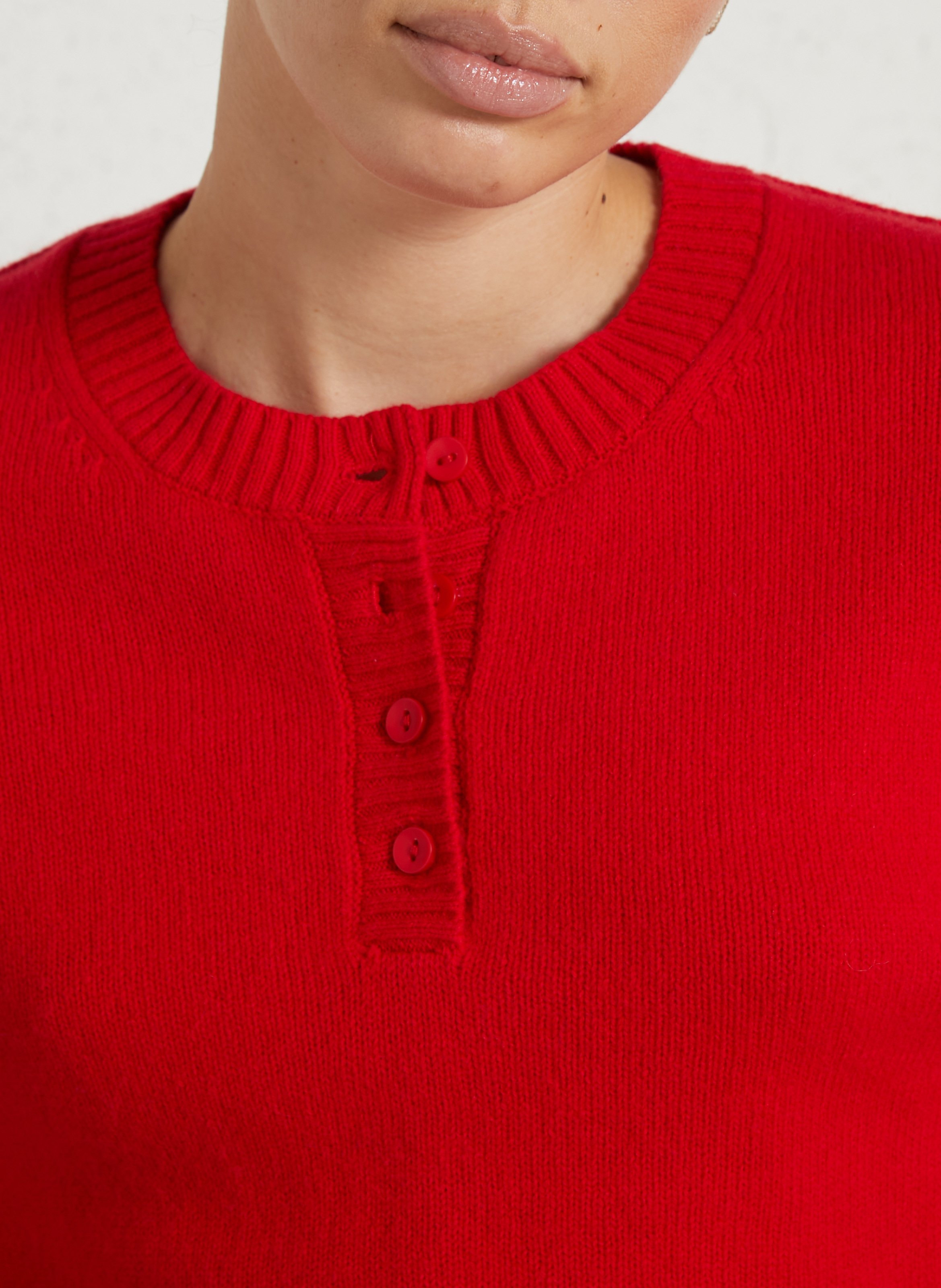 Pull col rond en laine BELLA JONES Rouge