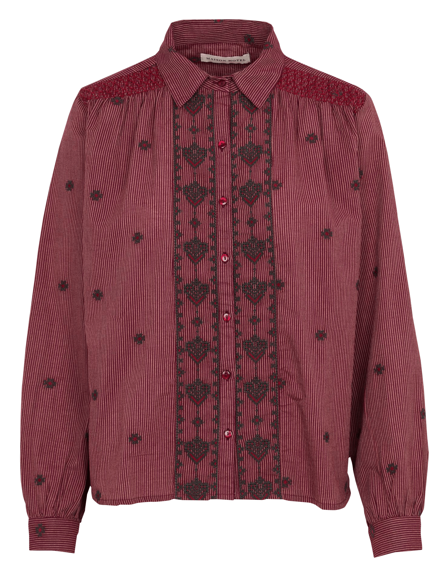 Chemise à imprimé en coton MAISON HOTEL Rouge