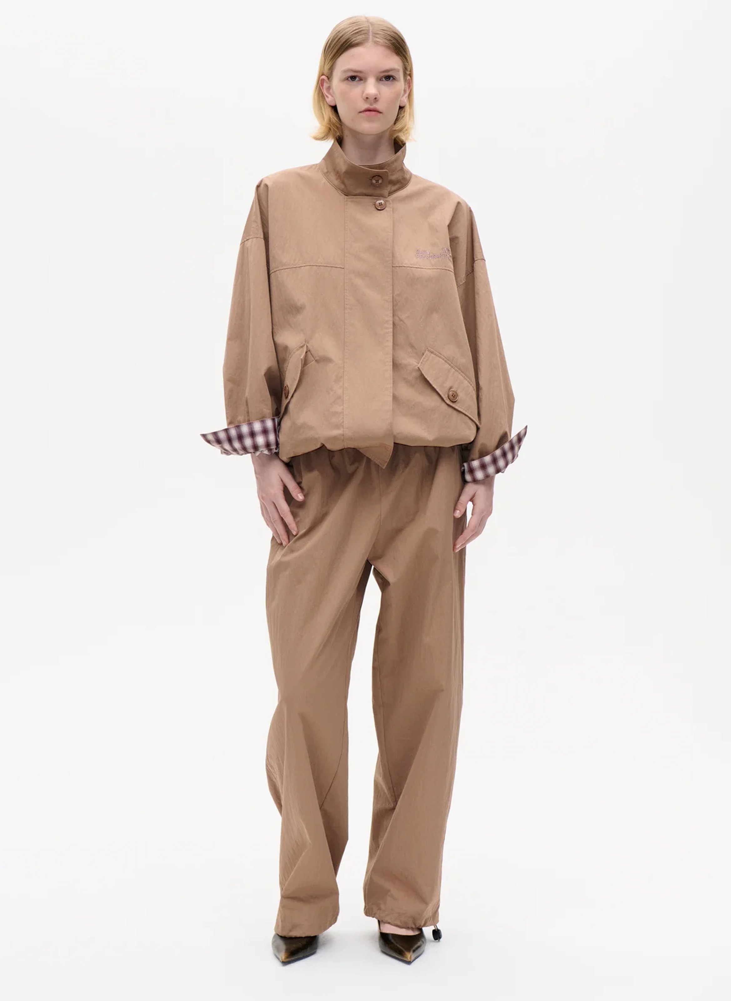 Jacke mit weitem Stehkragen Einfarbig BAUM UND PFERDGARTEN Beige