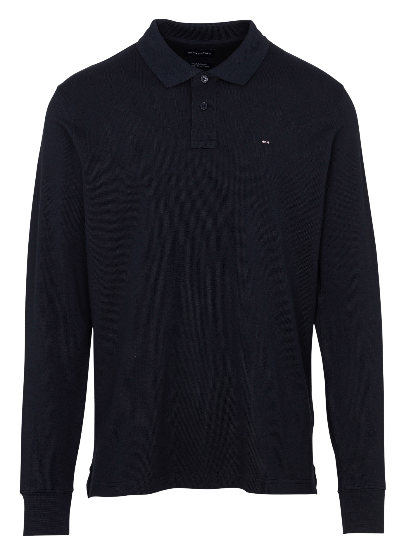 Long-sleeved straight cotton polo EDEN PARK