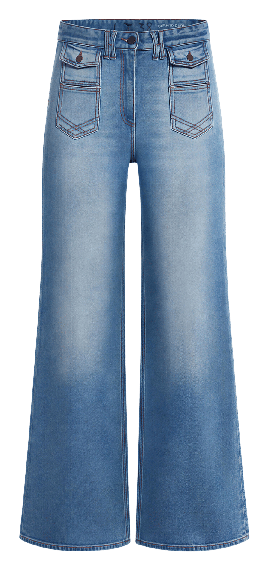 High-rise flared cotton-blend jeans GERARD DAREL Blue