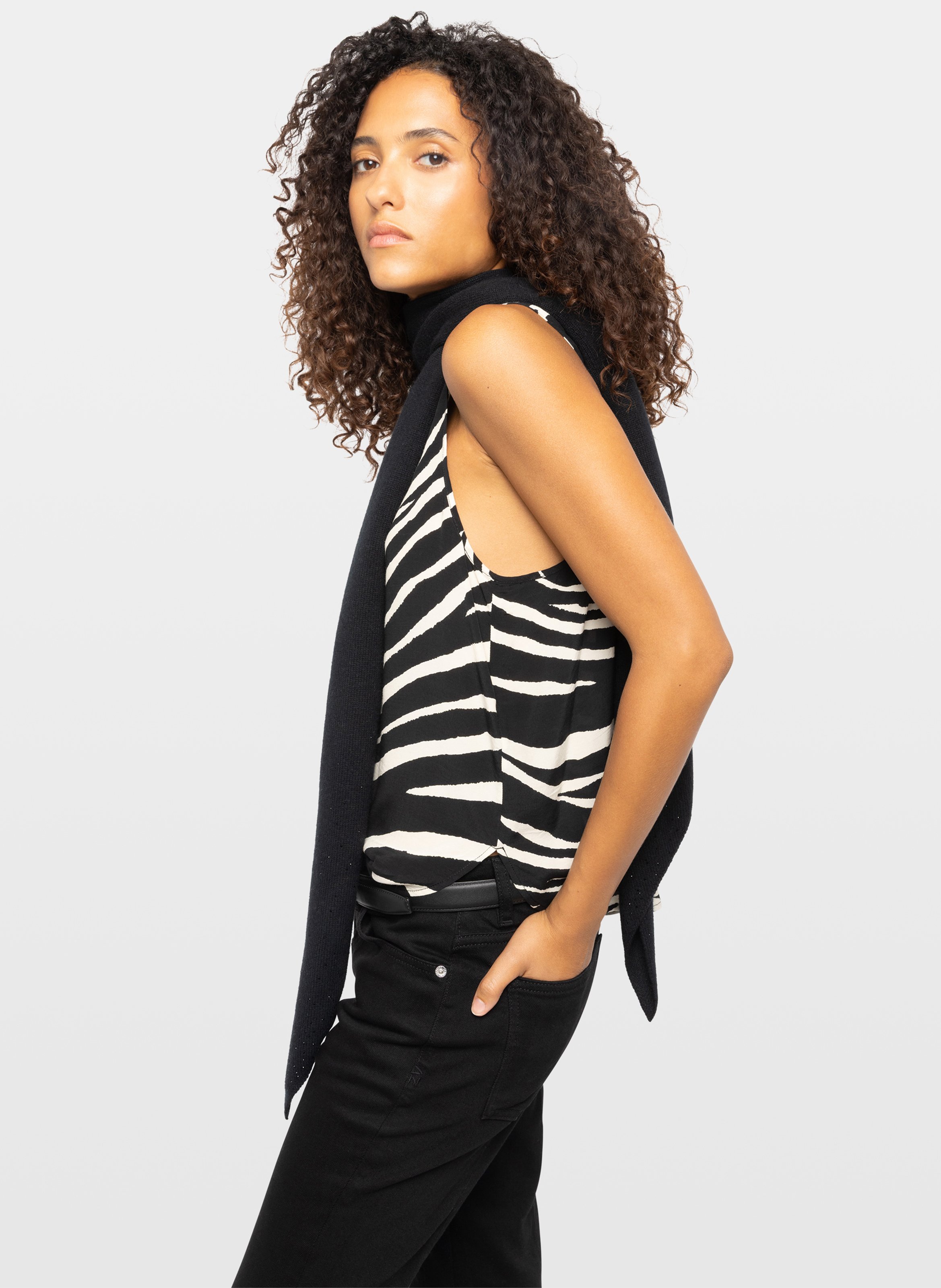 Echarpe à strass en laine et cachemire ZADIG&VOLTAIRE