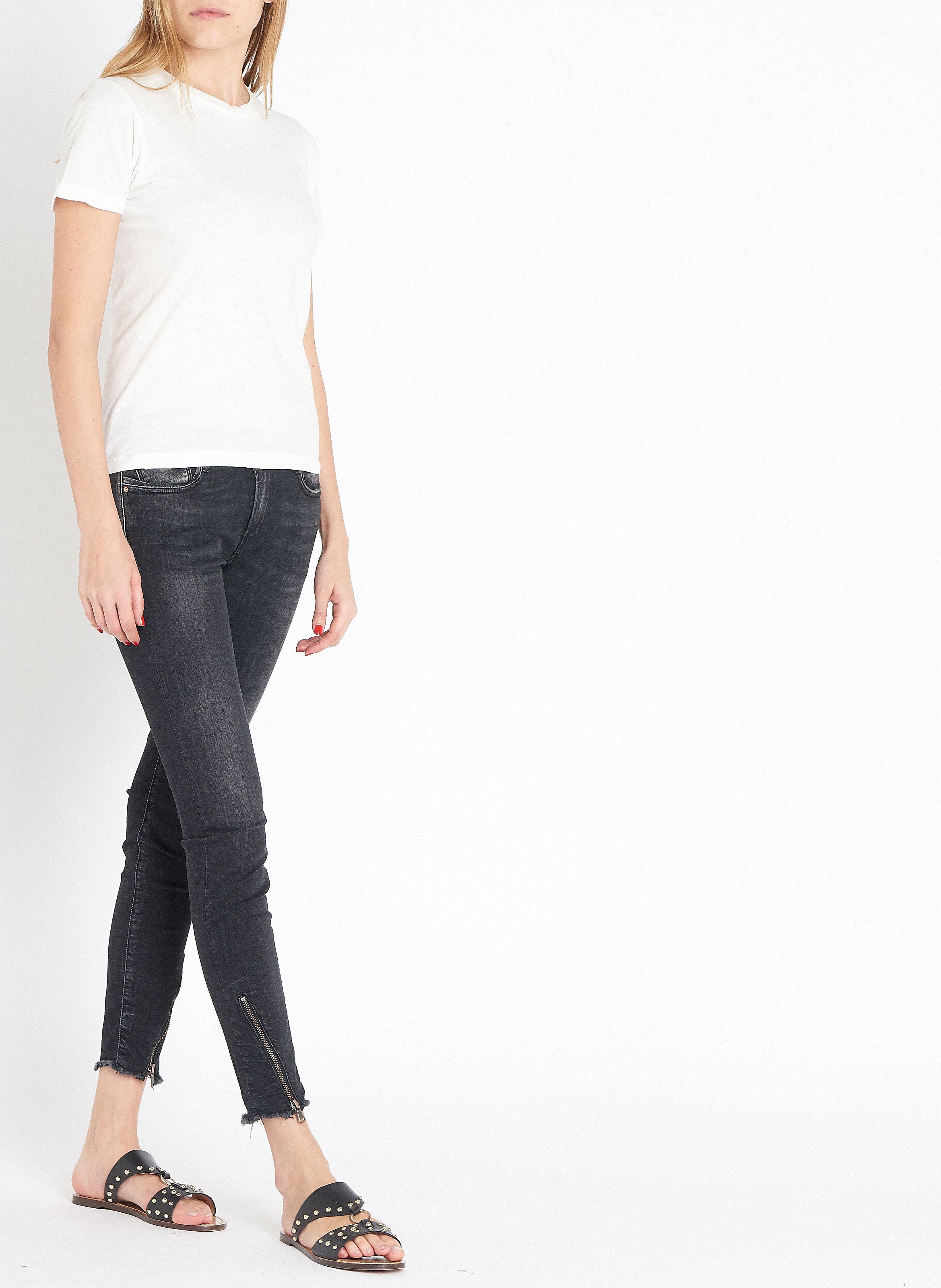 Tee-shirt col rond en coton Blanc