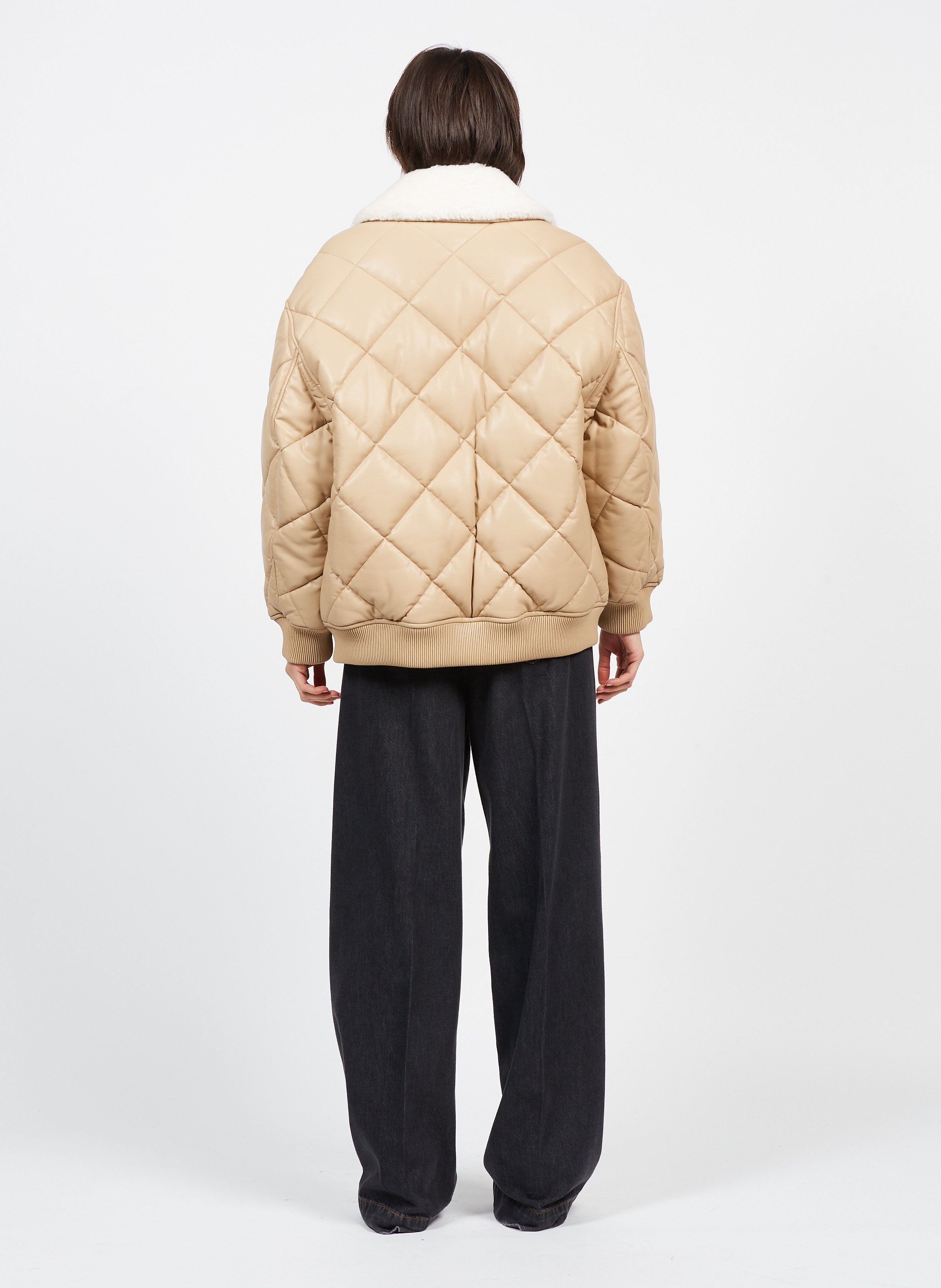Quilted Jacket Beige Stand Studio Women Place des Tendances