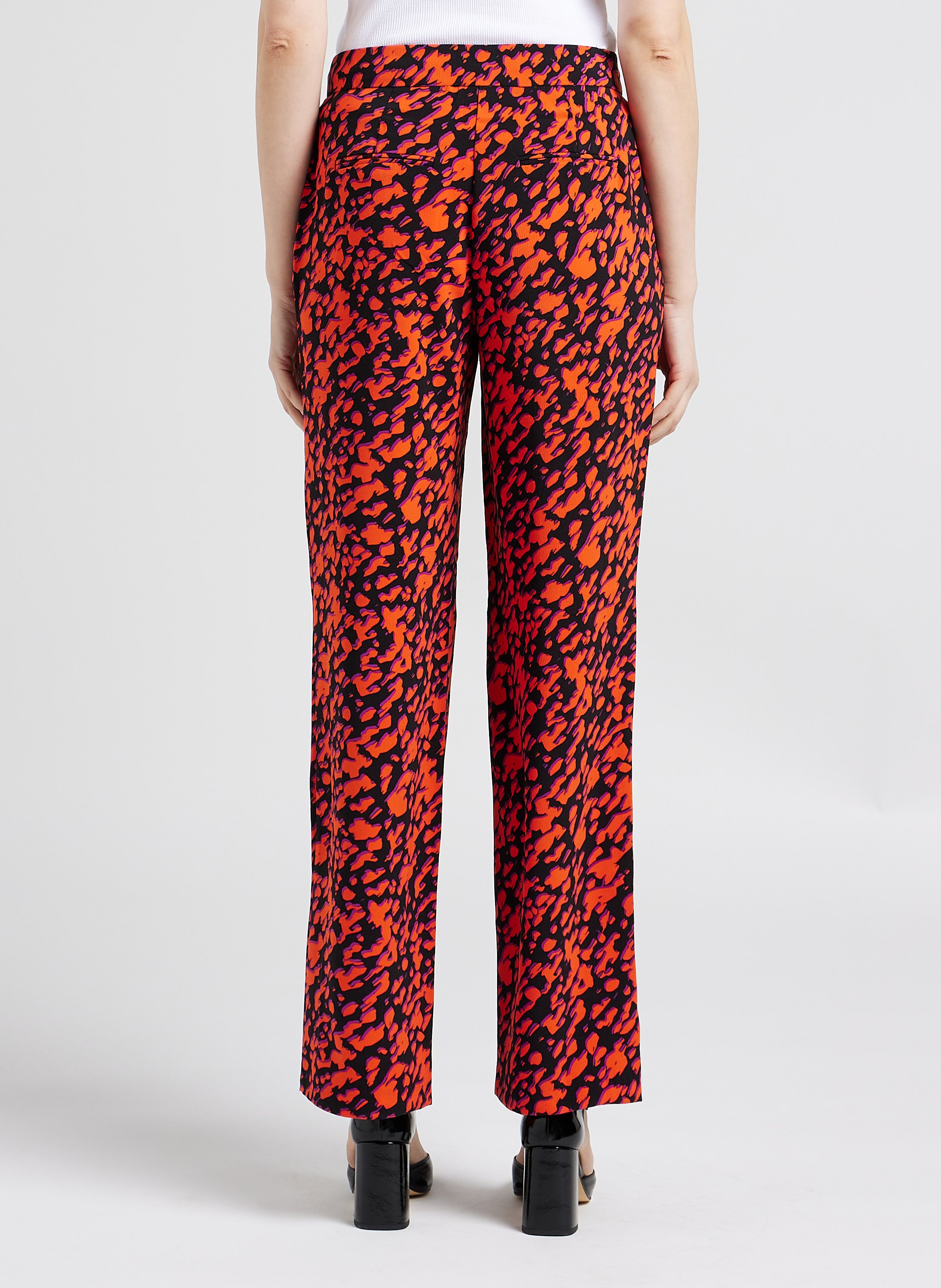 Printed wide-leg pants VILA Black