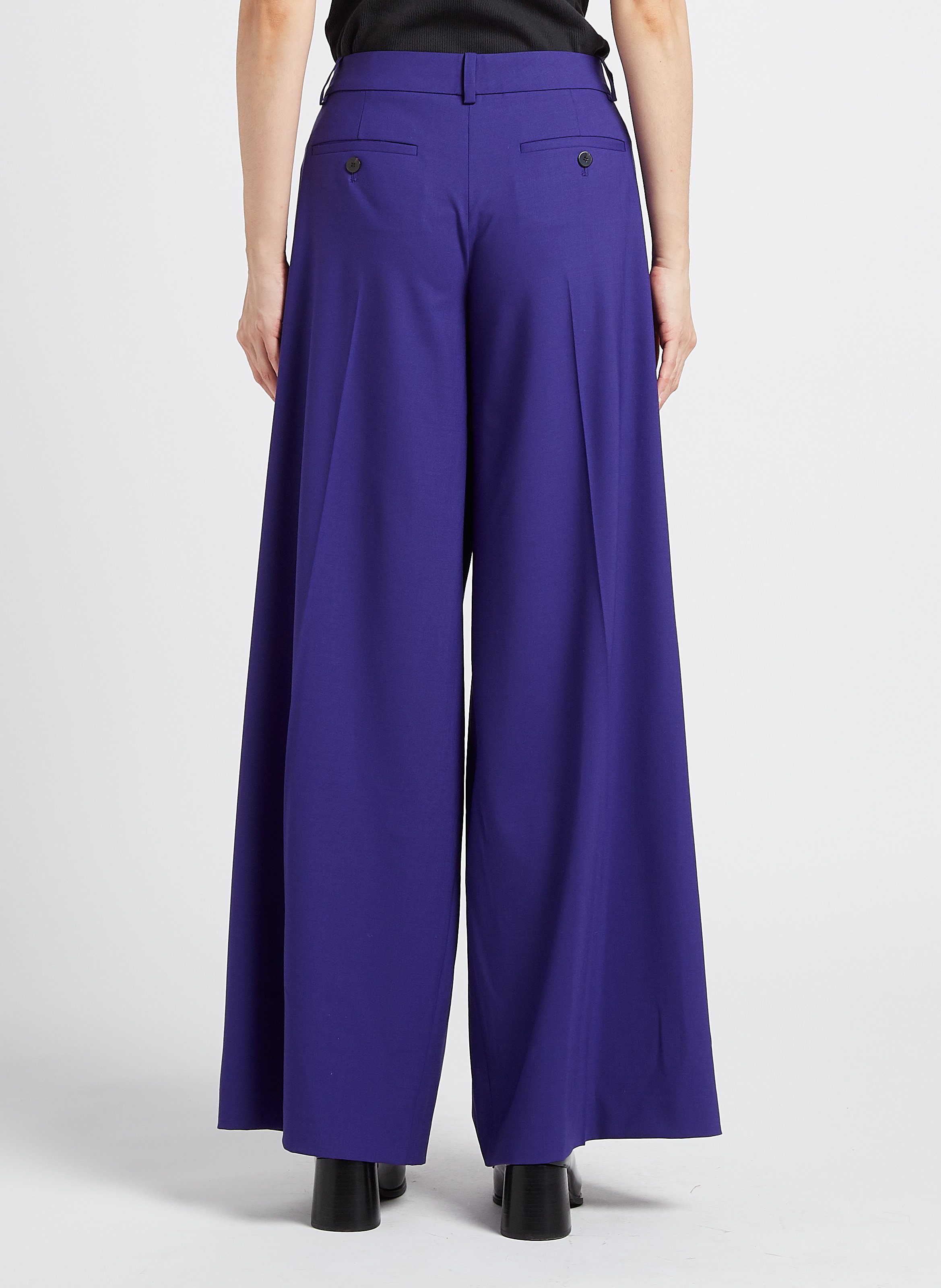 Weite Taillenhose aus Wollmix THEORY Blau