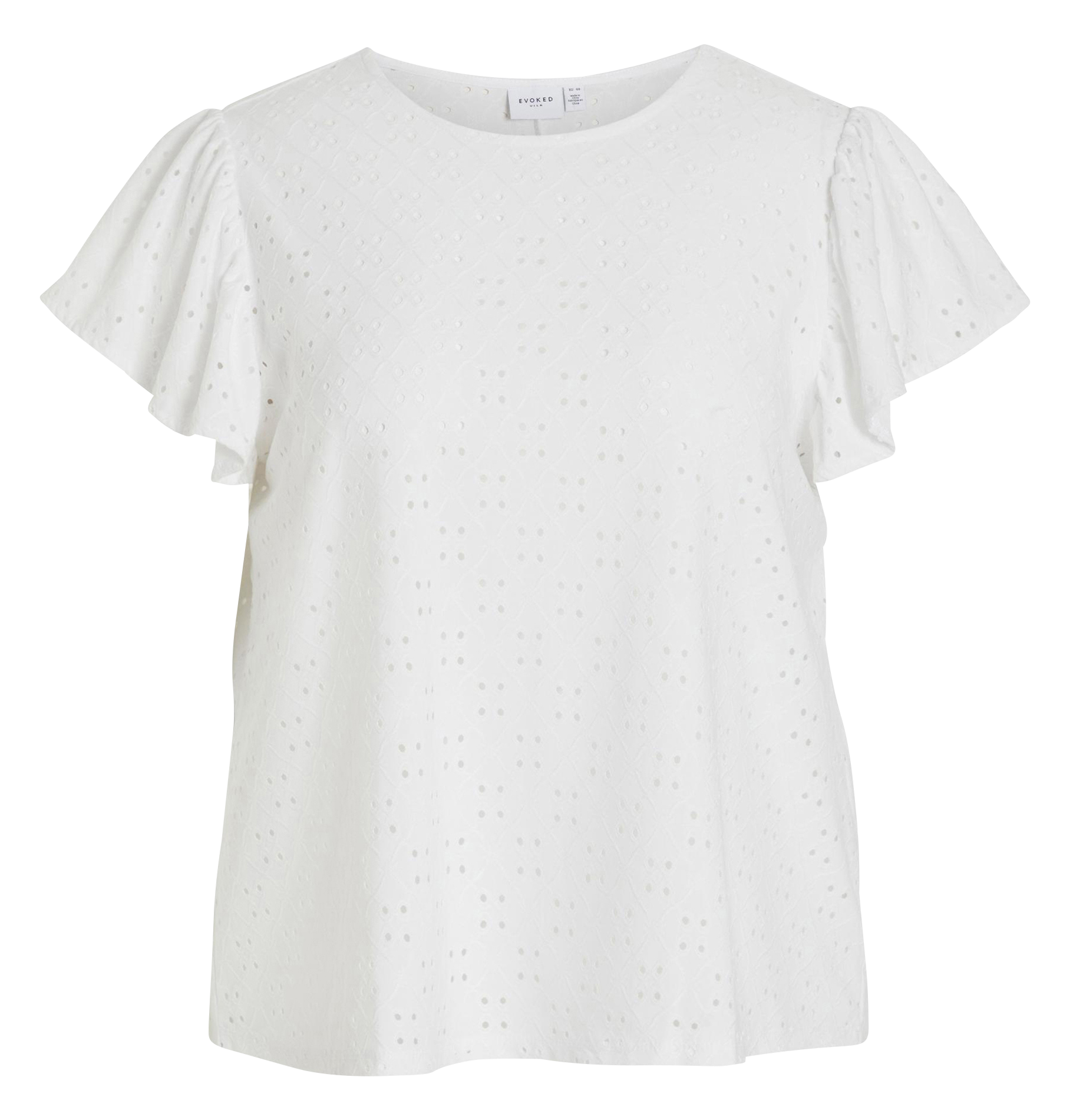 Top col rond broderies ajourées  EVOKED