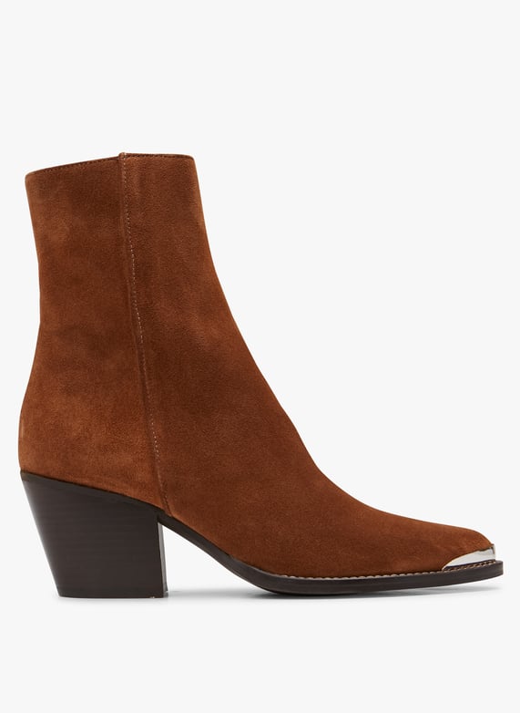 Bottines croute de cuir femme sales