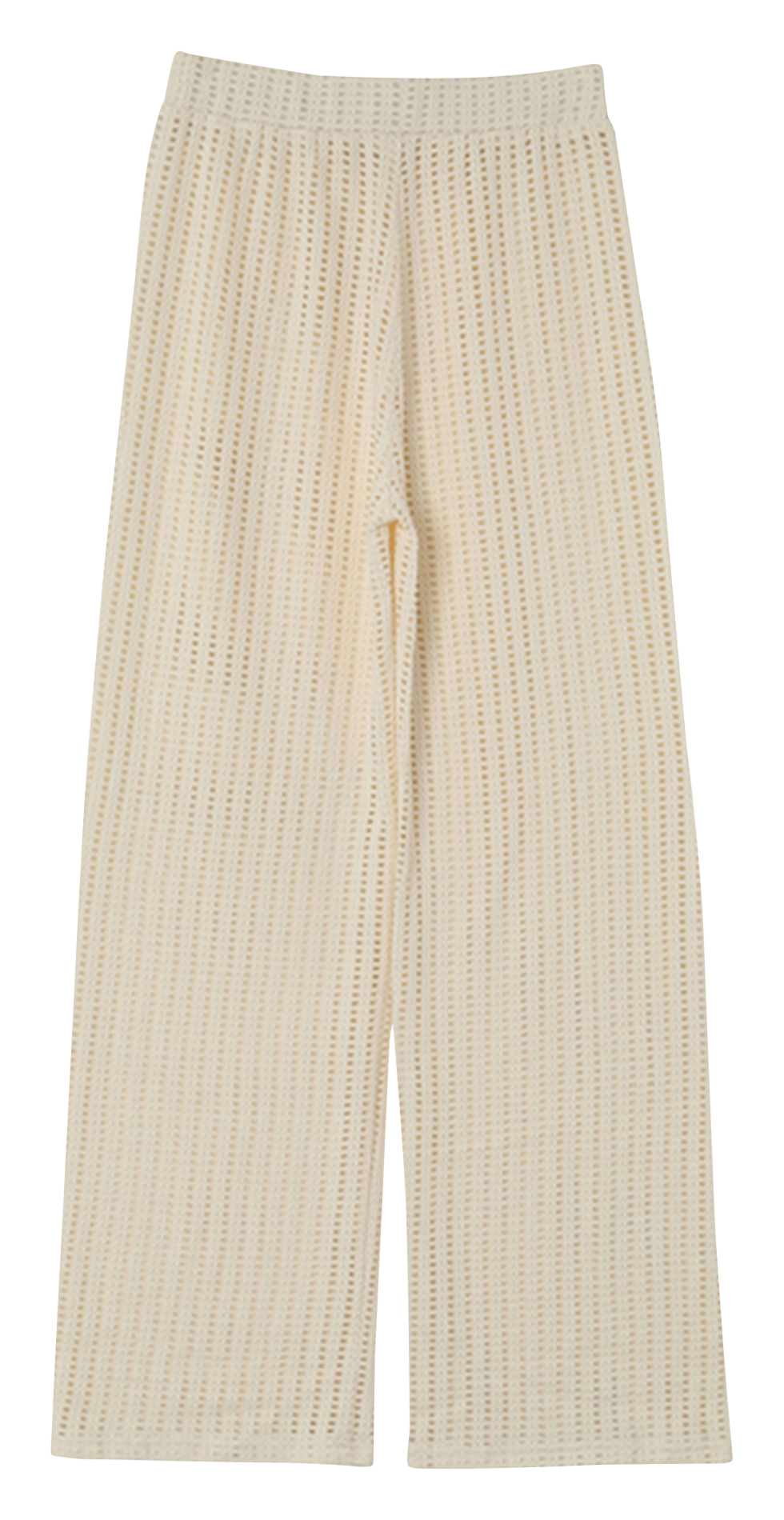Flared cut openwork stretch cotton trousers GRACE ET MILA Beige