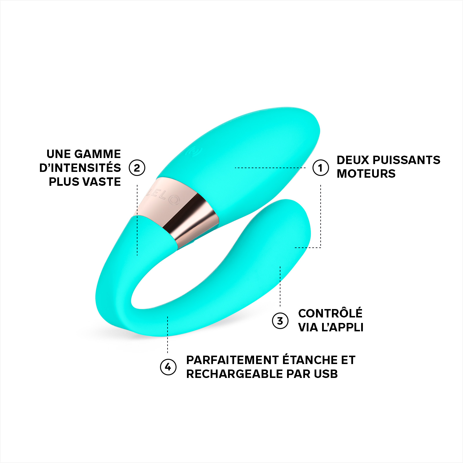 Sextoys femme pour couple connecté à une application LELO Bleu