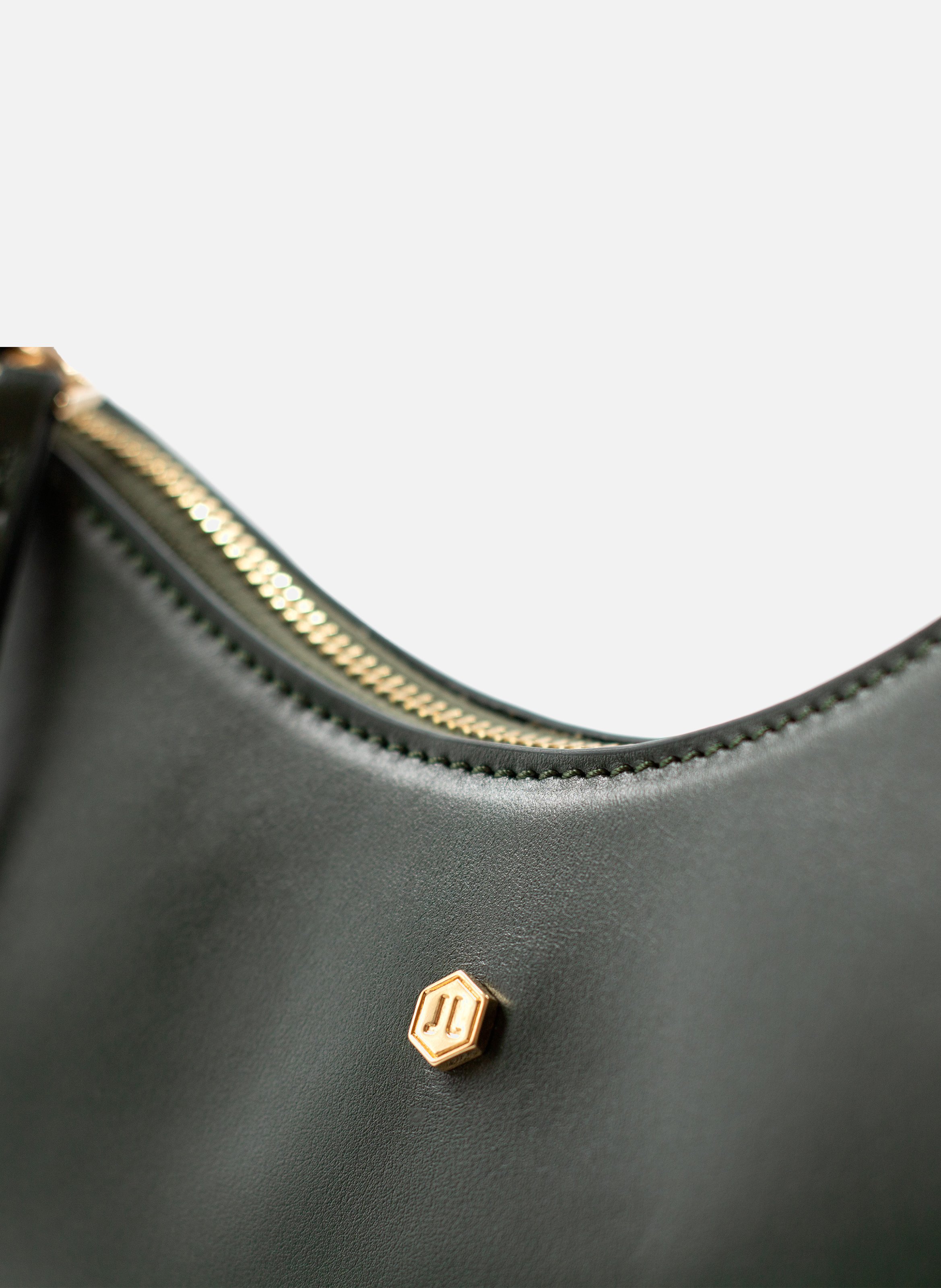 Smooth leather hobo bag Green