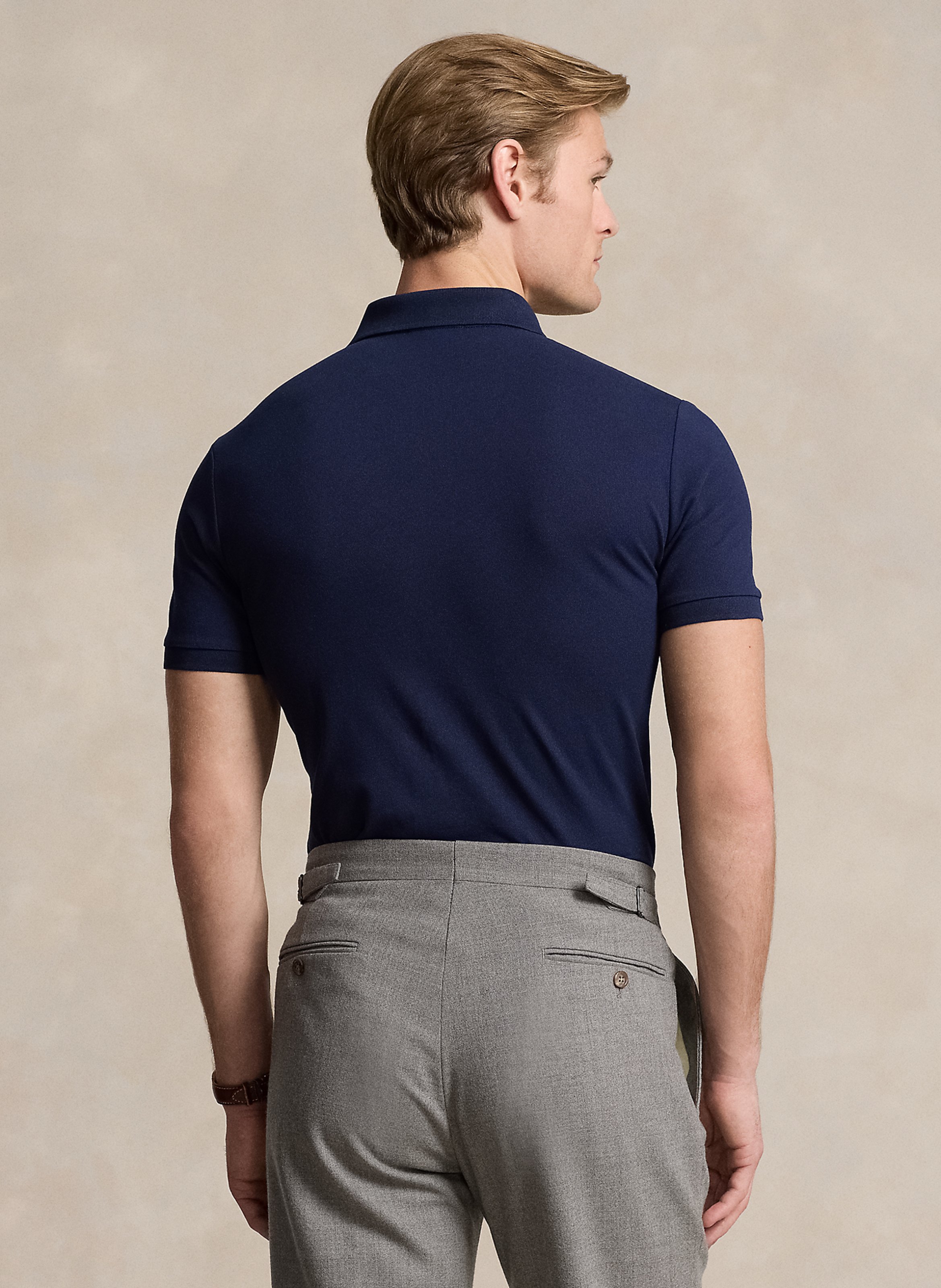 Polo slim-fit en coton mélangé POLO RALPH LAUREN Bleu