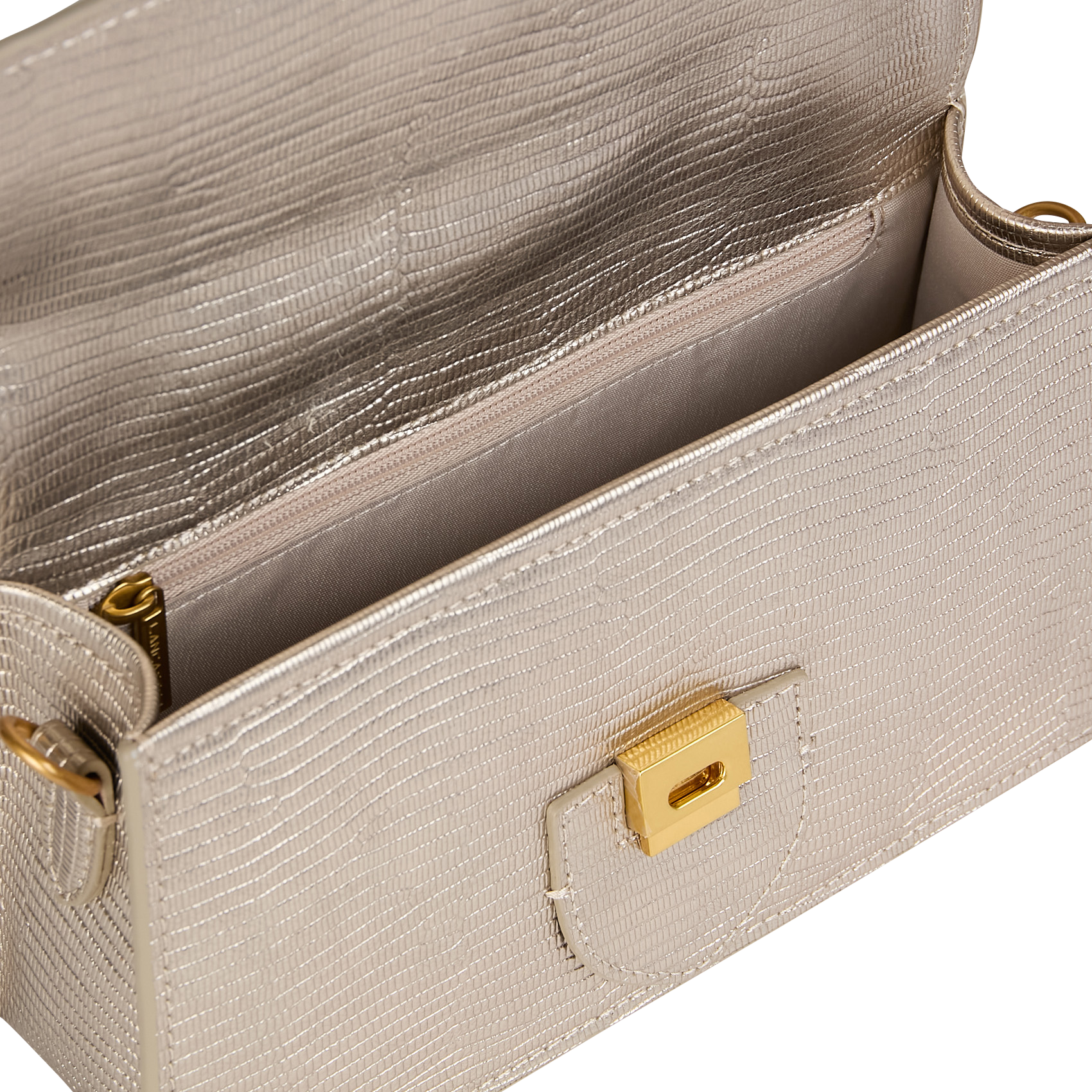 Baguette-Tasche aus genarbtem Leder LANCASTER PARIS Beige
