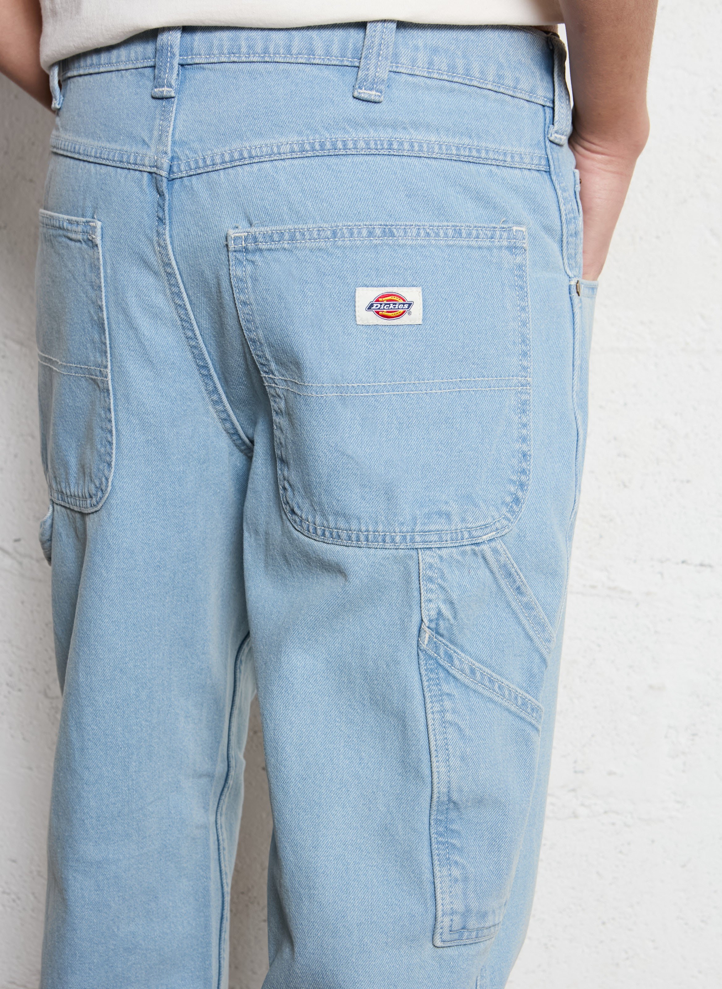 Csally - Gerade geschnittene Baumwollhose Blau