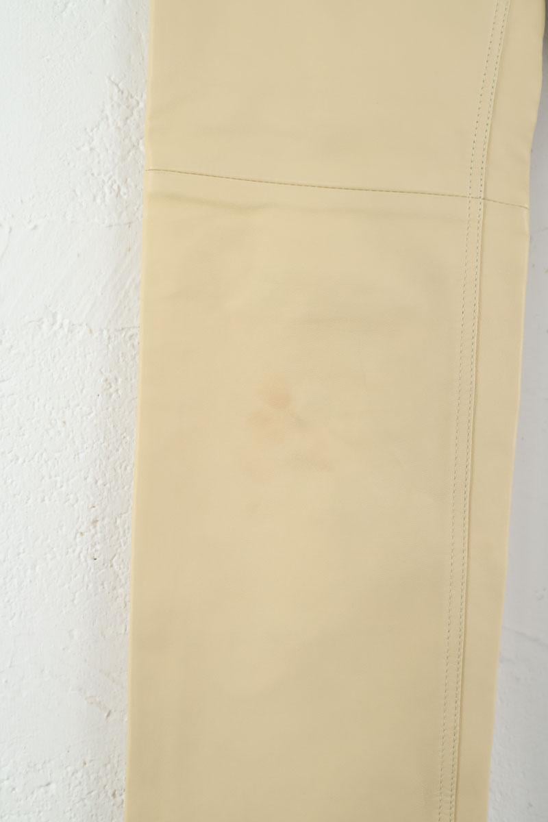 Straight leather pants ACNE STUDIOS - Seconde Main Beige