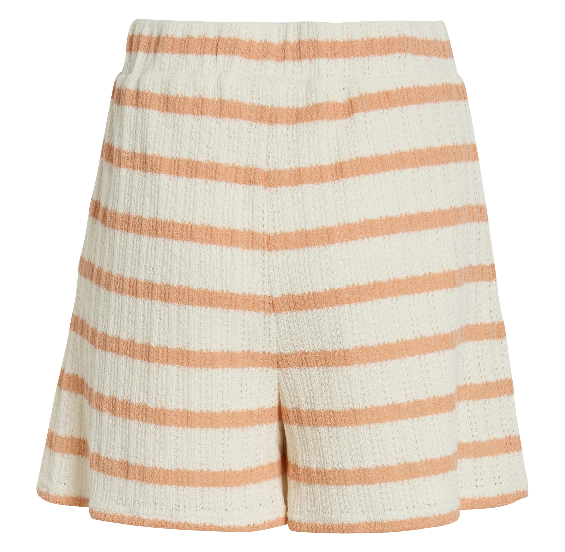 Gerade geschnittene Streifenshorts aus Baumwoll-Mix VILA Beige