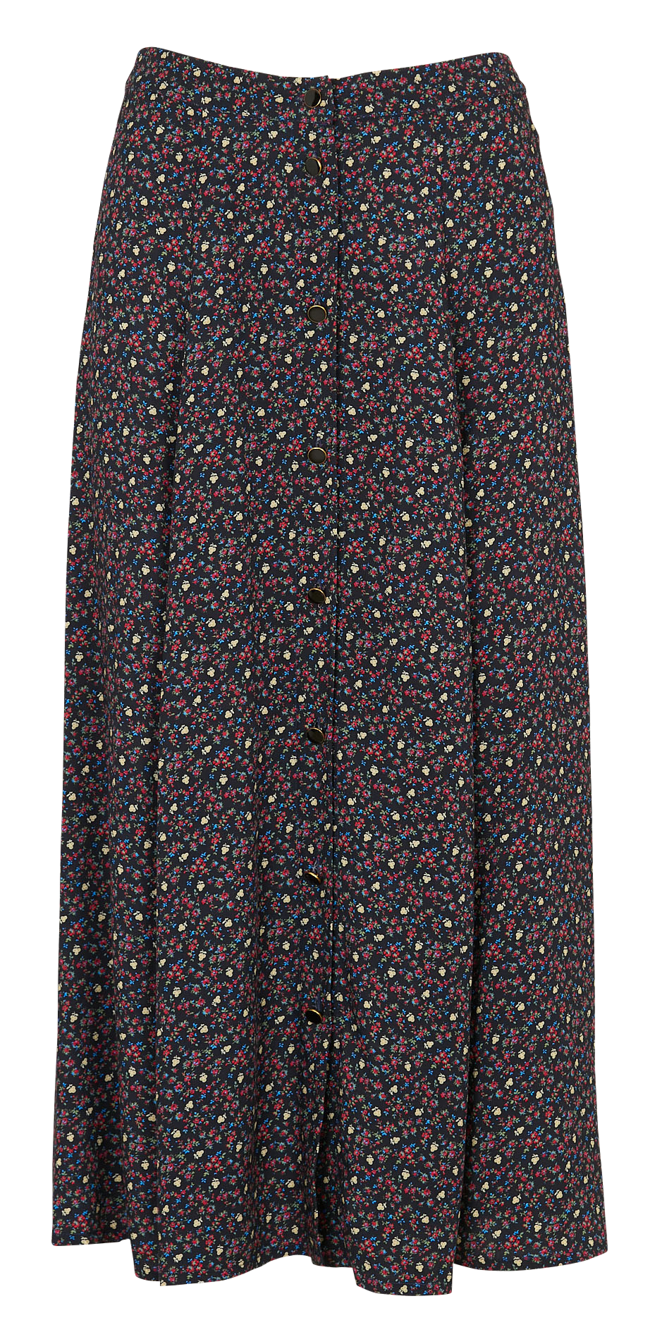 Jupe midi à imprimé fleuri I CODE Noir