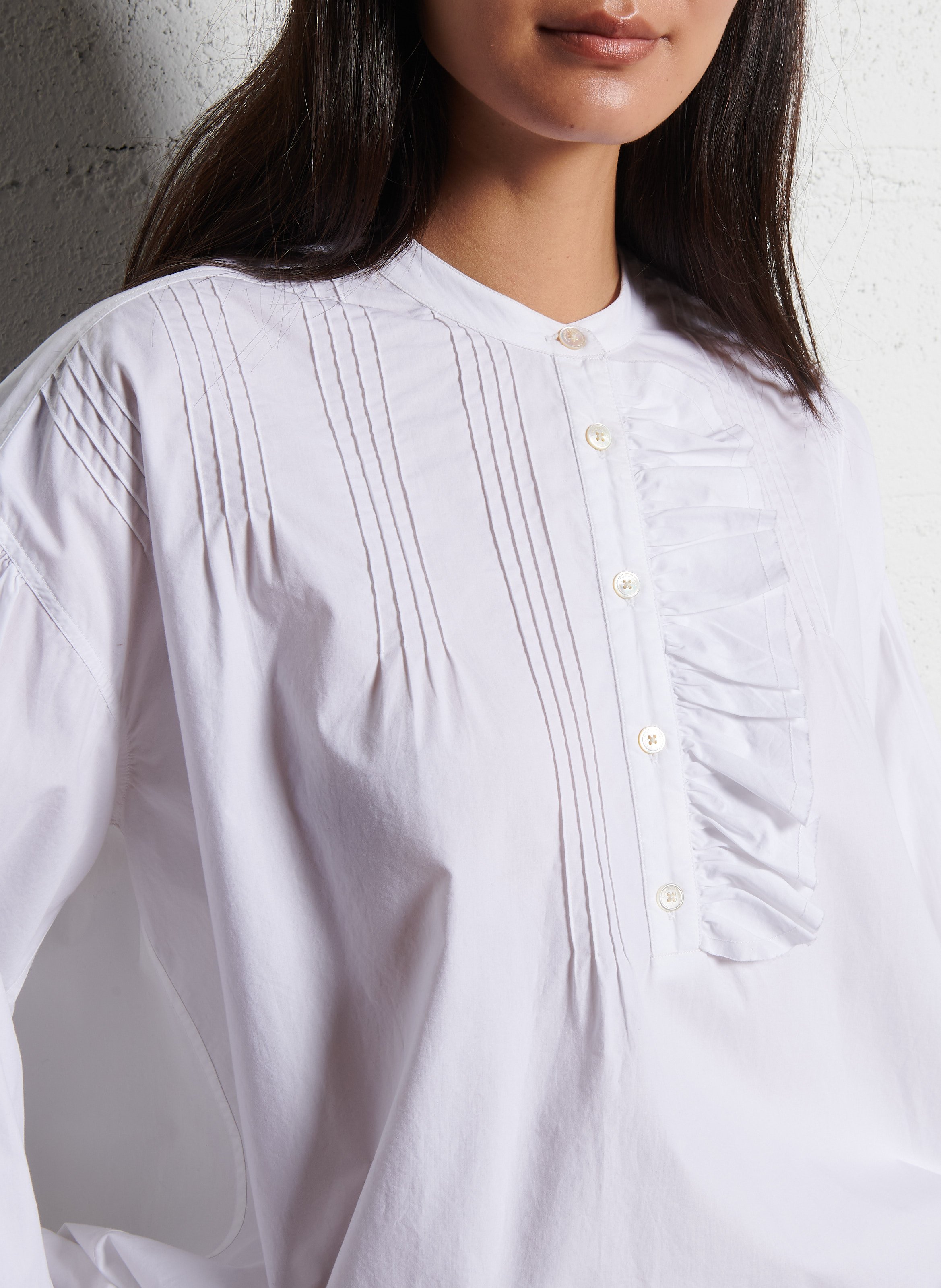 Loose-fit cotton blouse LAURENCE BRAS White