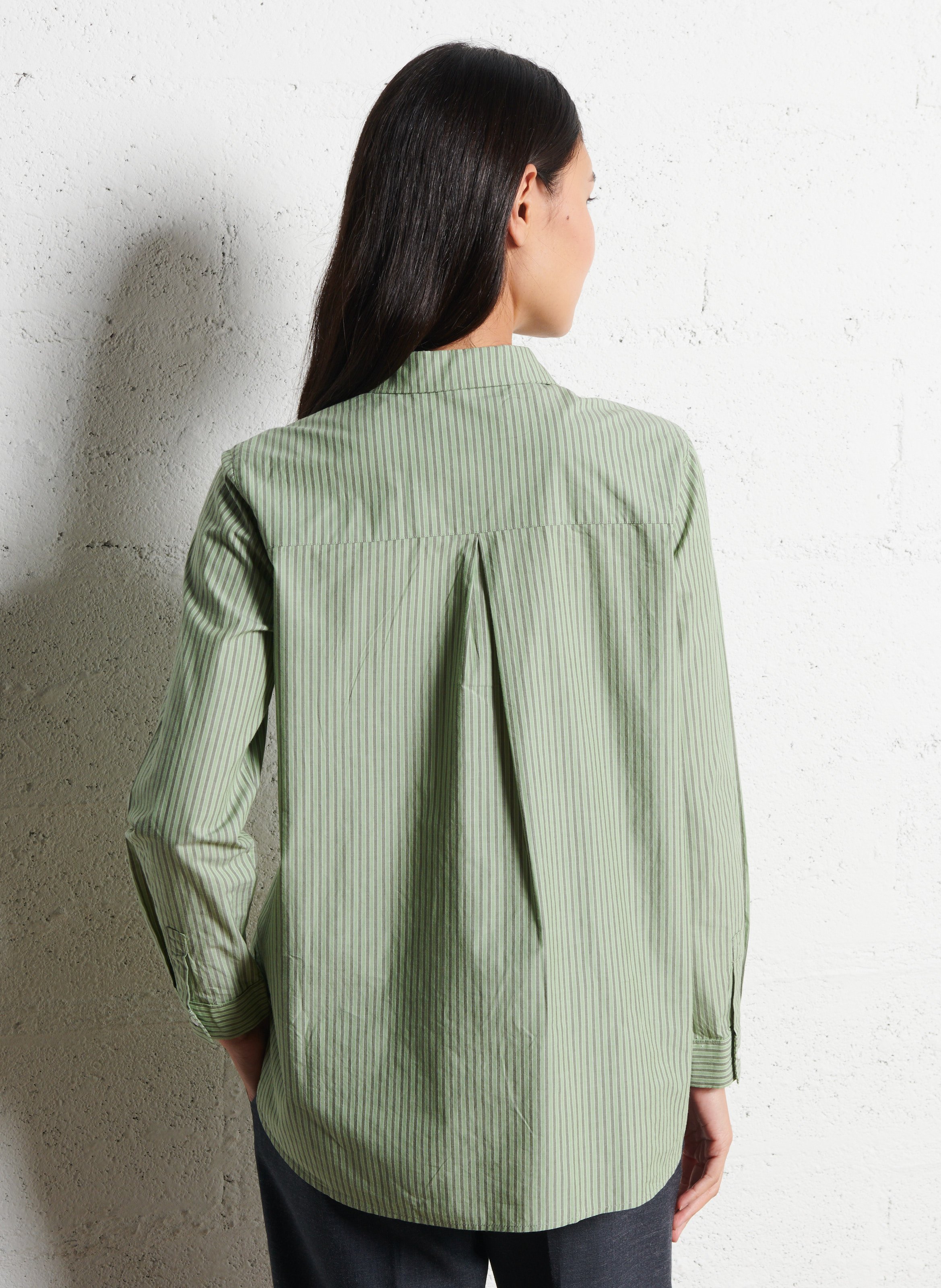 Chemise droite en coton NICE THINGS Kaki